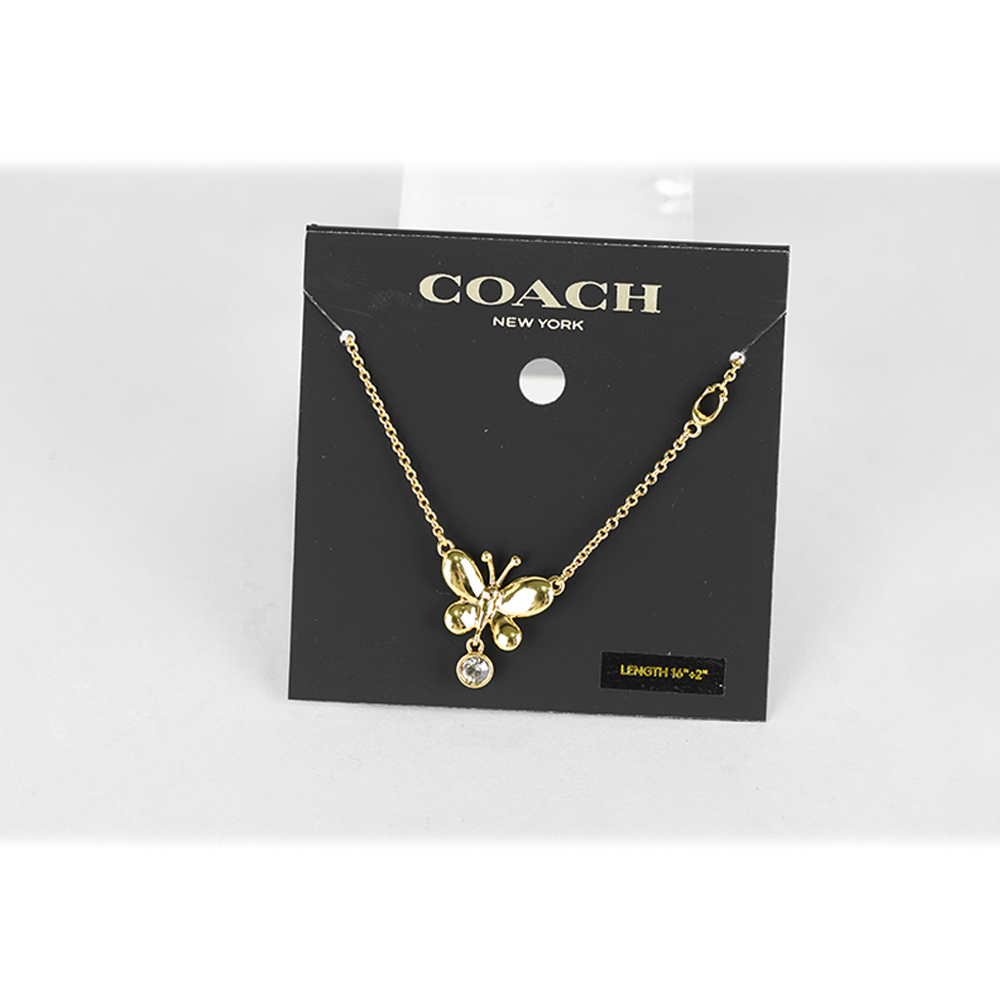 【COACH】蝴蝶造型及水鑽項鍊(金色) CBB25 GLD