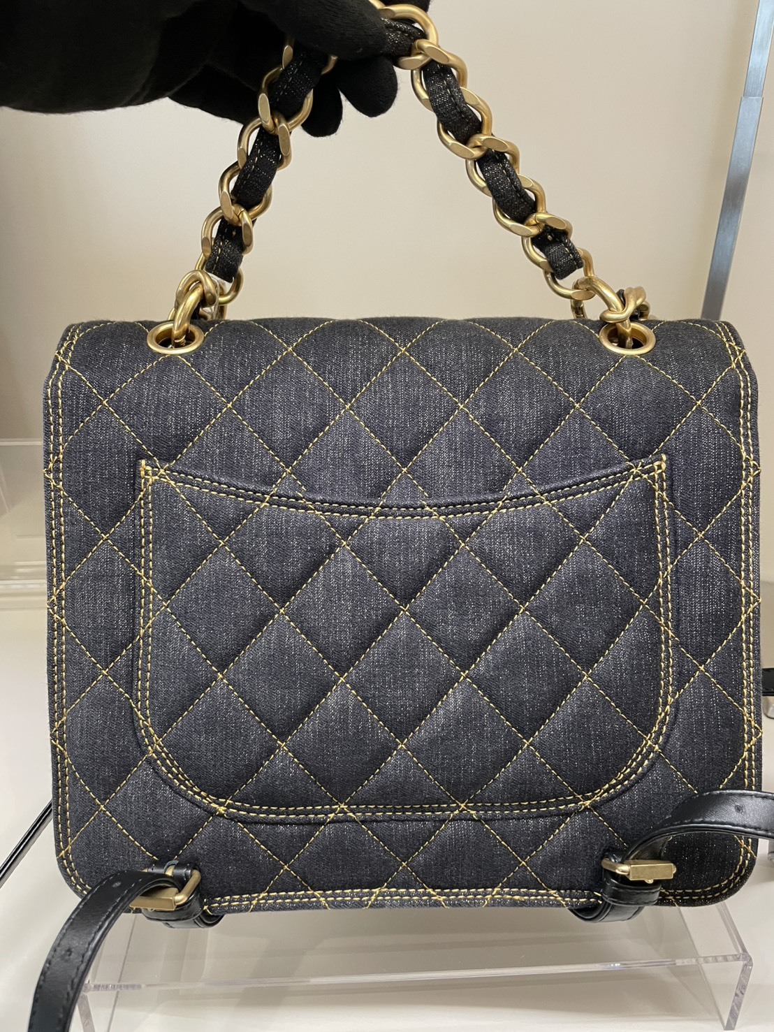 AH100 Chanel 深牛仔雙肩包