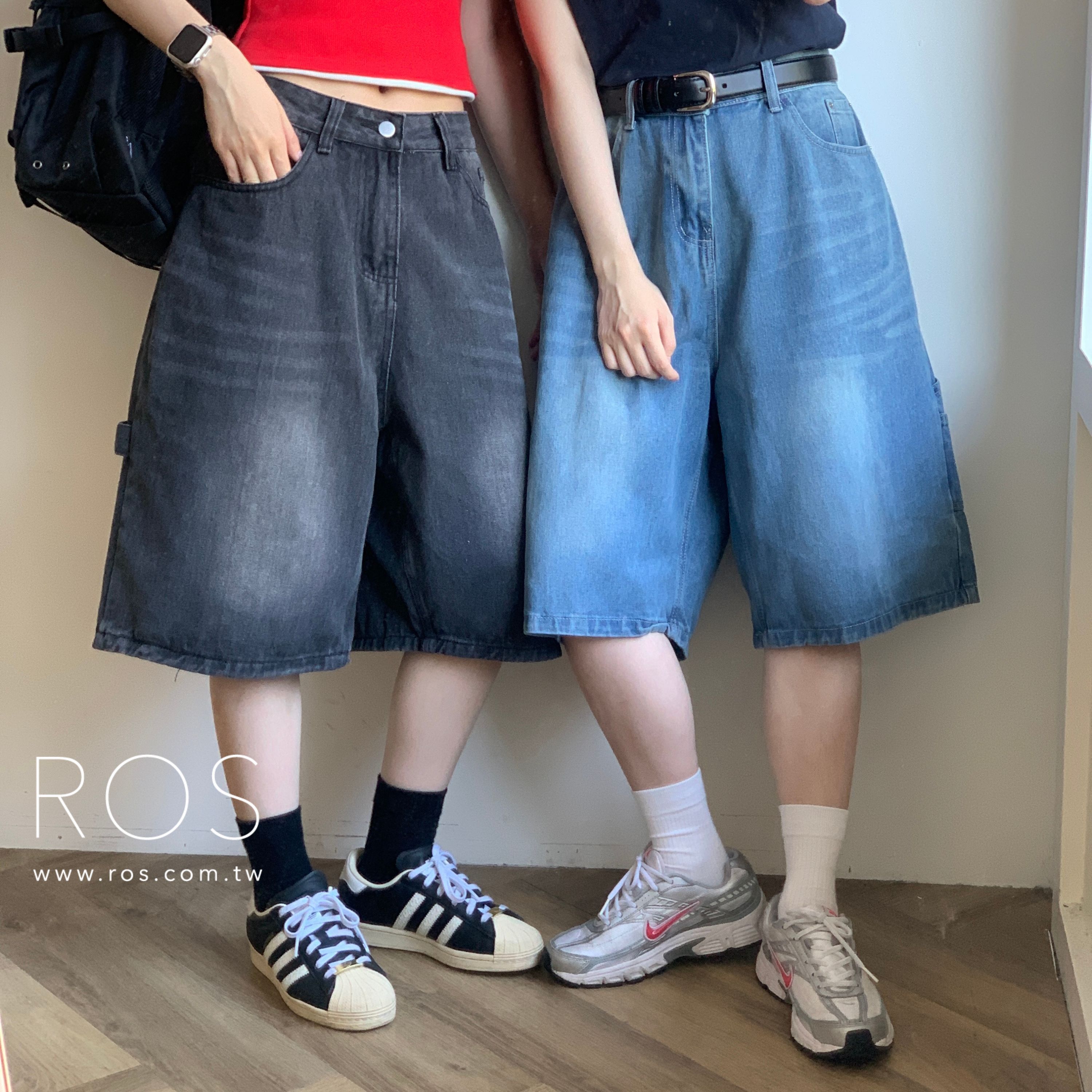 復古刷色畫家 牛仔七分褲 (2colors)