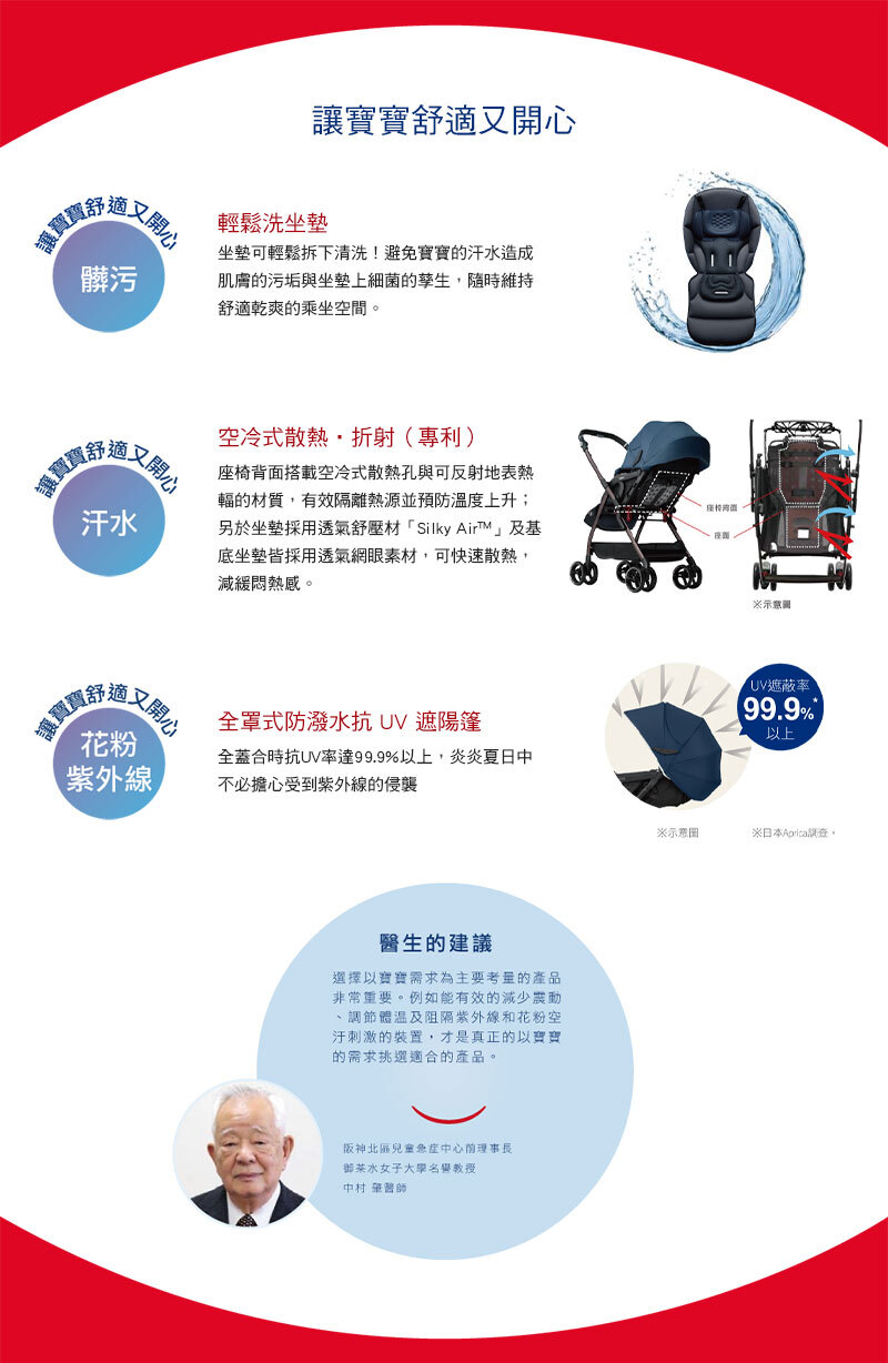 Aprica，Optia Cushion Premium 雙向豪華推車