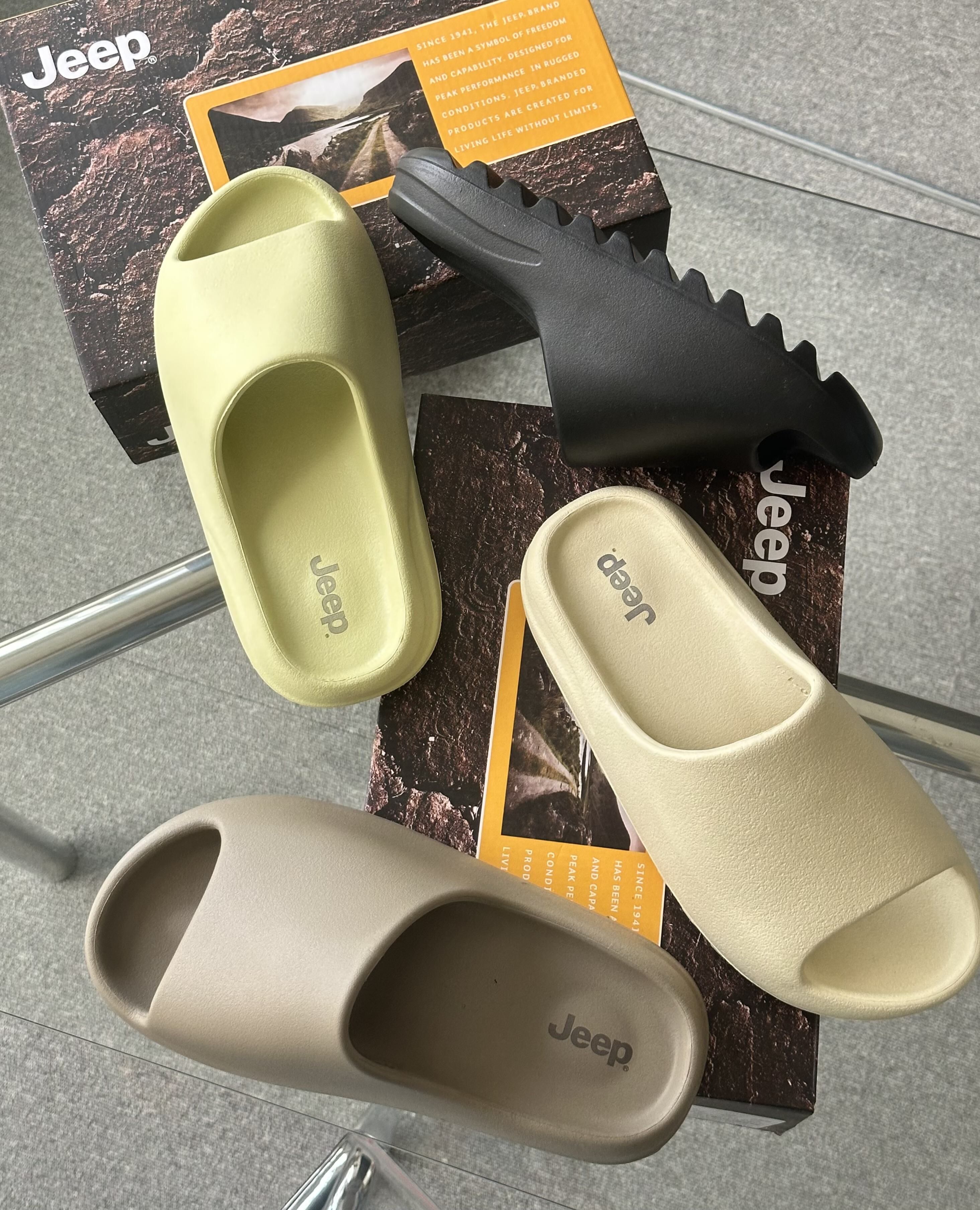 JEEP 拖鞋 防水 透氣 止滑 鋸齒 四色 男女同款 Yeezy Slide 平替款