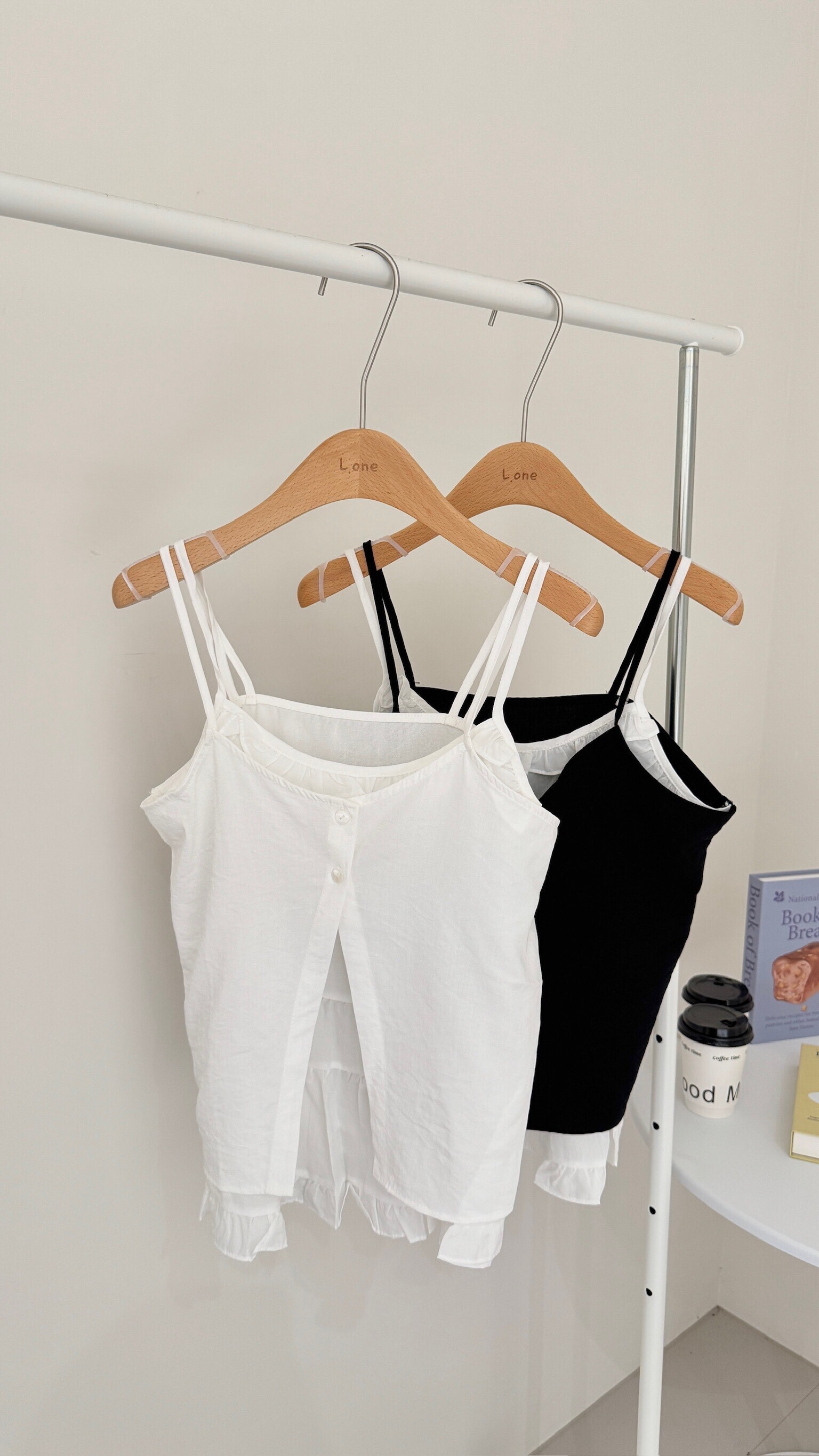 荷葉邊假兩件背心