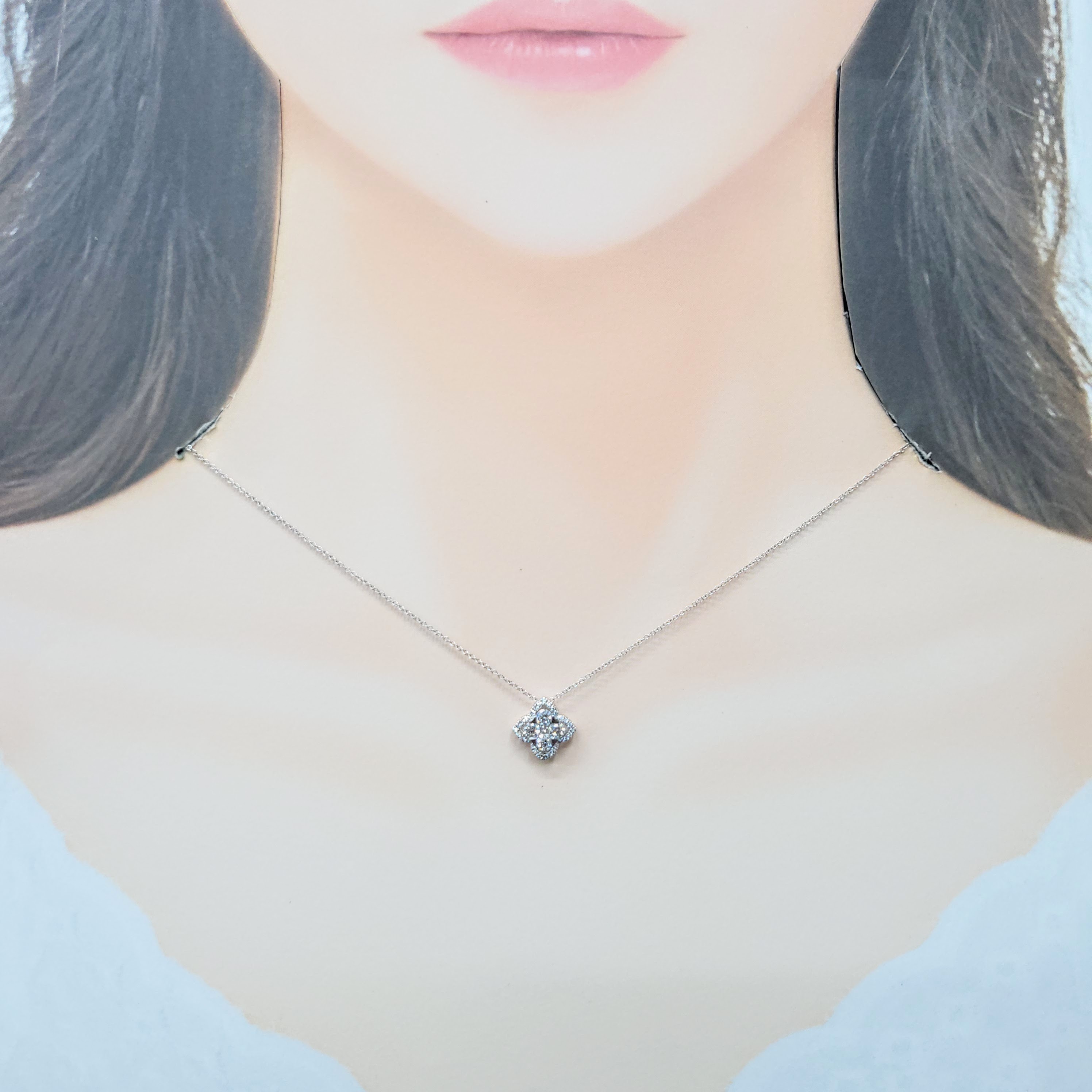 18K White Gold 0.44ct Diamond Pendant