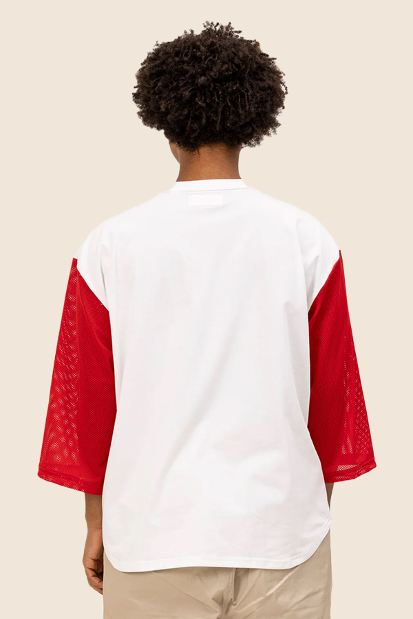 UNFRM - AEROKNOT 七分袖口袋T恤（紅白）