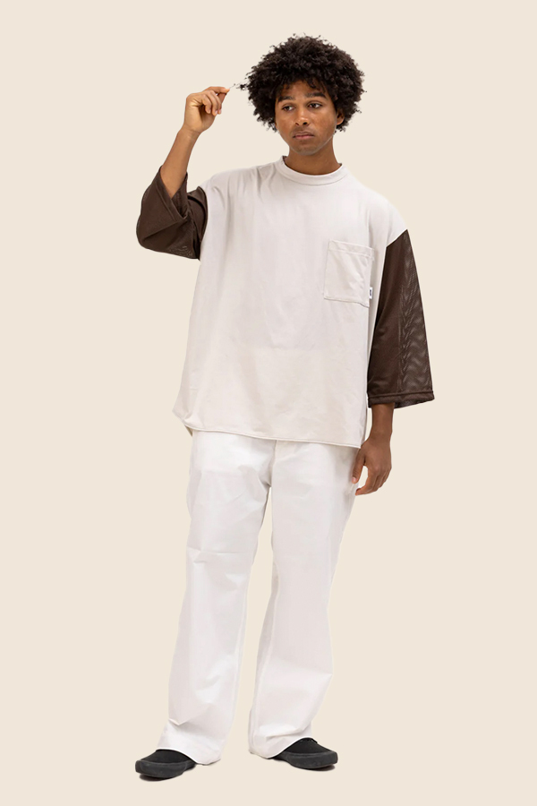 UNFRM - AEROKNOT 七分袖口袋T恤（米/棕色）