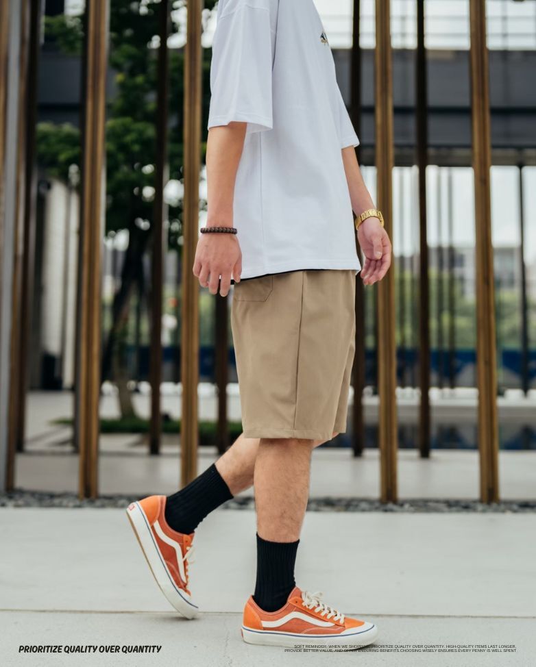 素面南瓜廓型休閒短褲