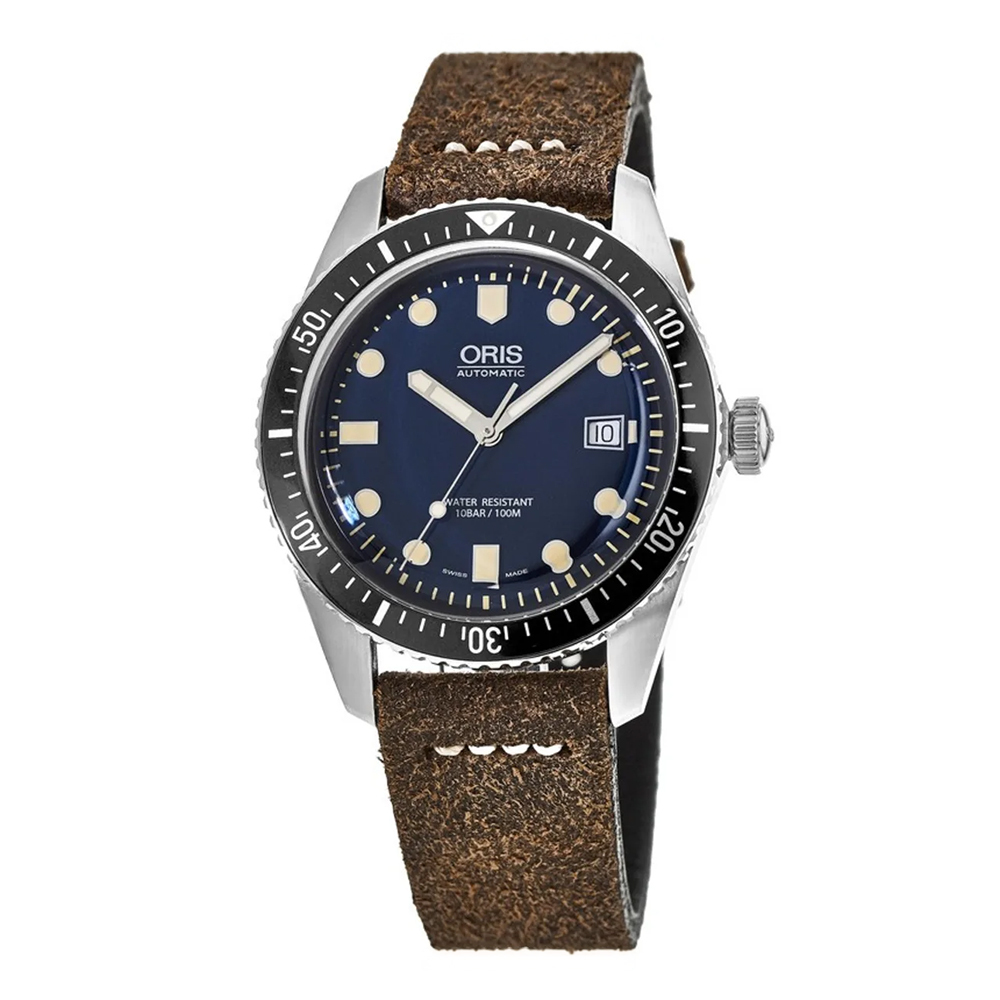 【ORIS 豪利時】01 733 7720 4055-07 5 21 02 日期顯示 單向旋轉錶圈 夜光 皮革錶帶 機械 手錶