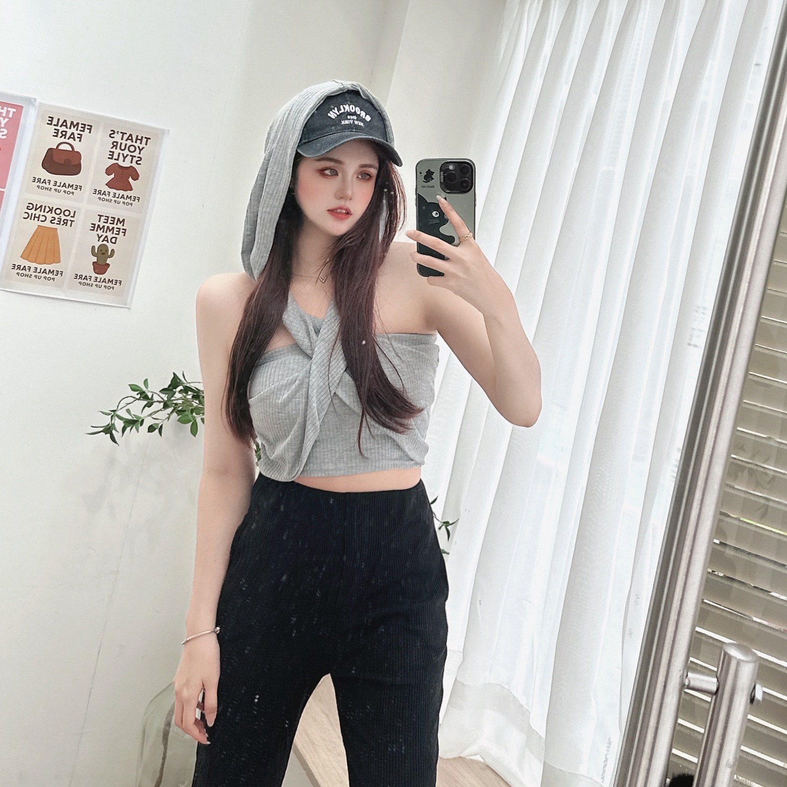 造型扭結連帽BRATOP/三色