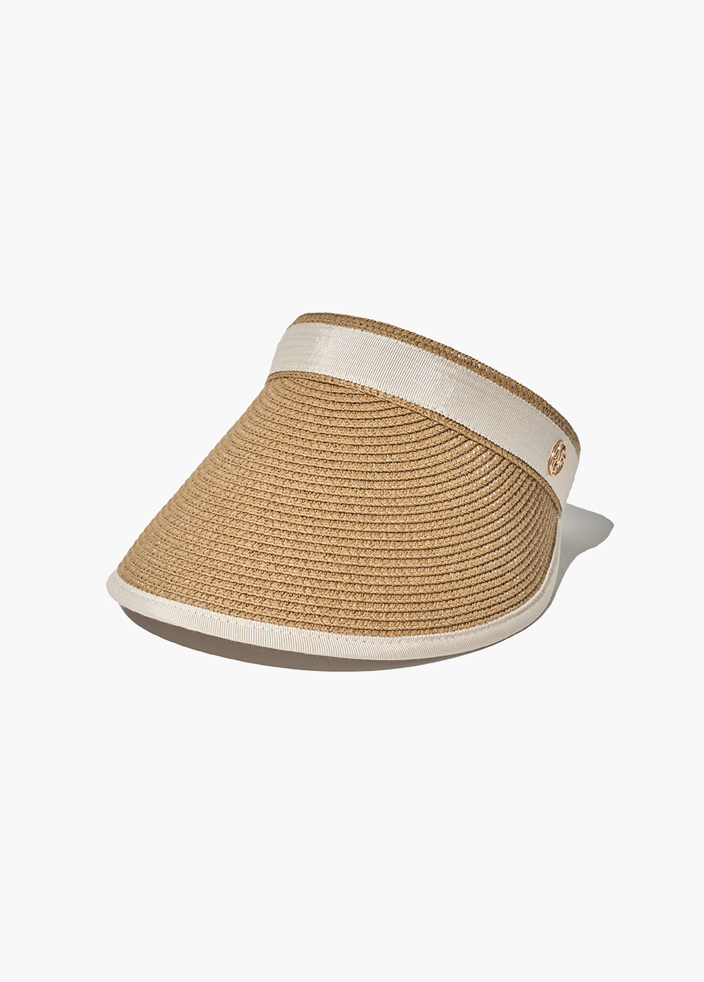 Marithe Francois Girbaud CIRCLE LOGO RAFFIA SUN VISOR b