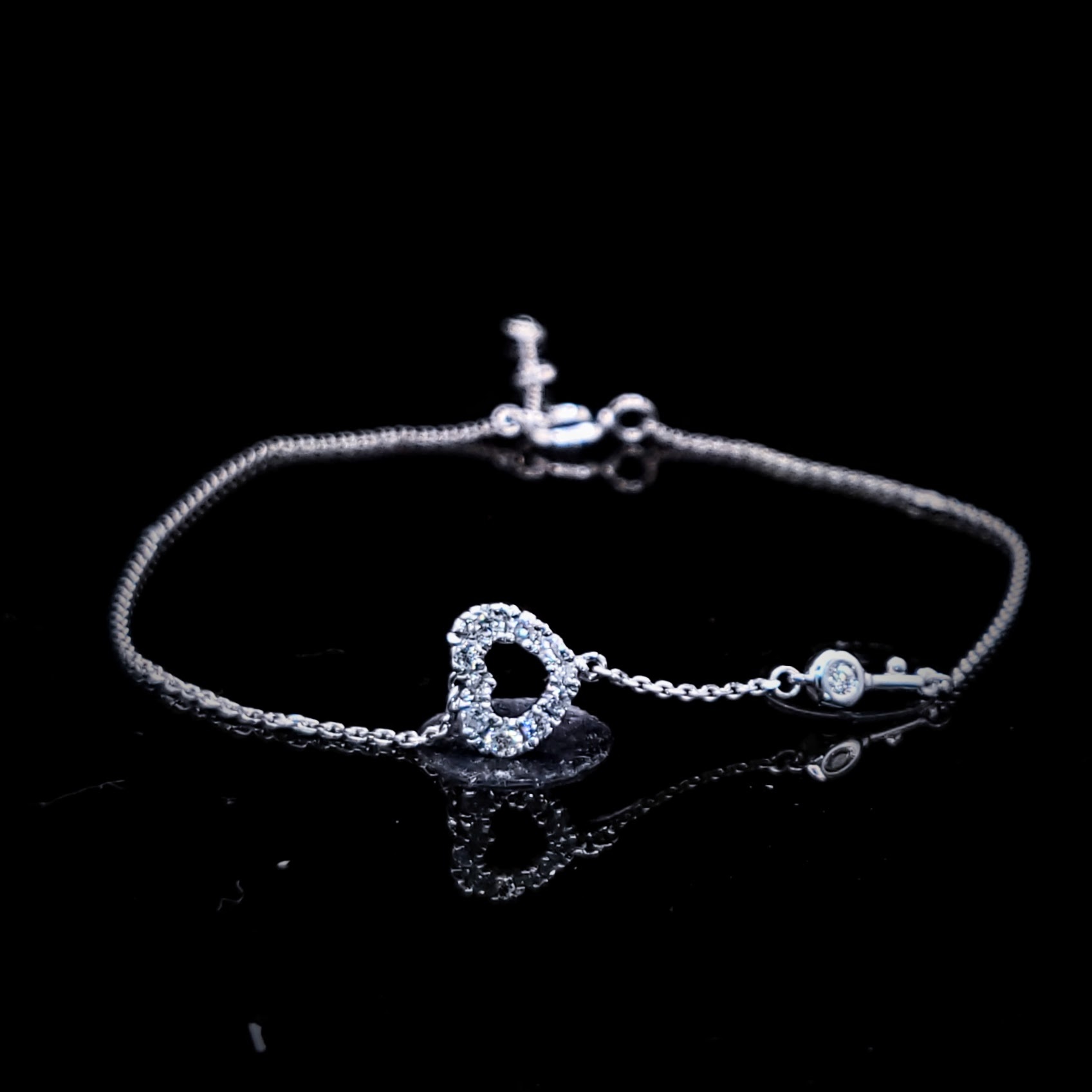 18K White Gold 0.133ct Diamond Bracelet
