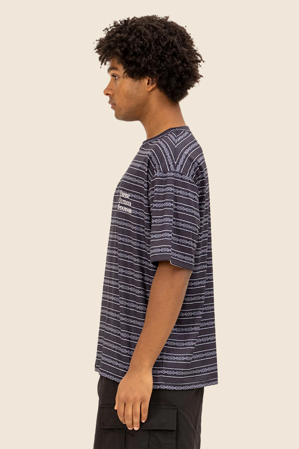 UNFRM - 2WAY AFRICAN 條紋短TEE（藍色）