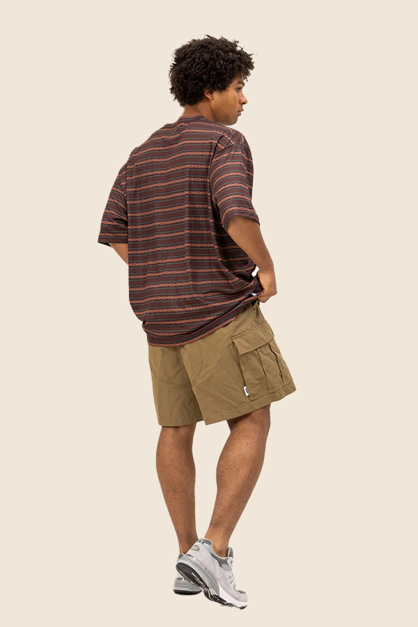 UNFRM - 2WAY AFRICAN 條紋短TEE（咖啡棕）