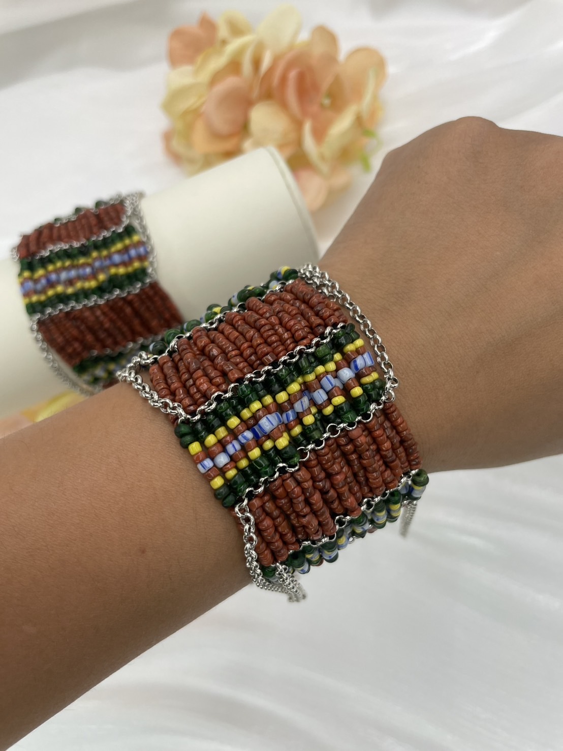 W-No.94 貿易古繡珠十六排手鍊16cm