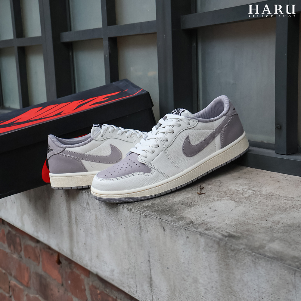 Air Jordan 1 Low OG "Atmosphere Grey"  奶油白 大氣灰 奶油底 作舊 男女復古休閒鞋 CZ0790-101