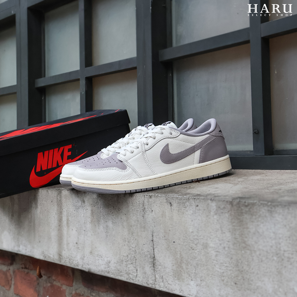 Air Jordan 1 Low OG "Atmosphere Grey"  奶油白 大氣灰 奶油底 作舊 男女復古休閒鞋 CZ0790-101