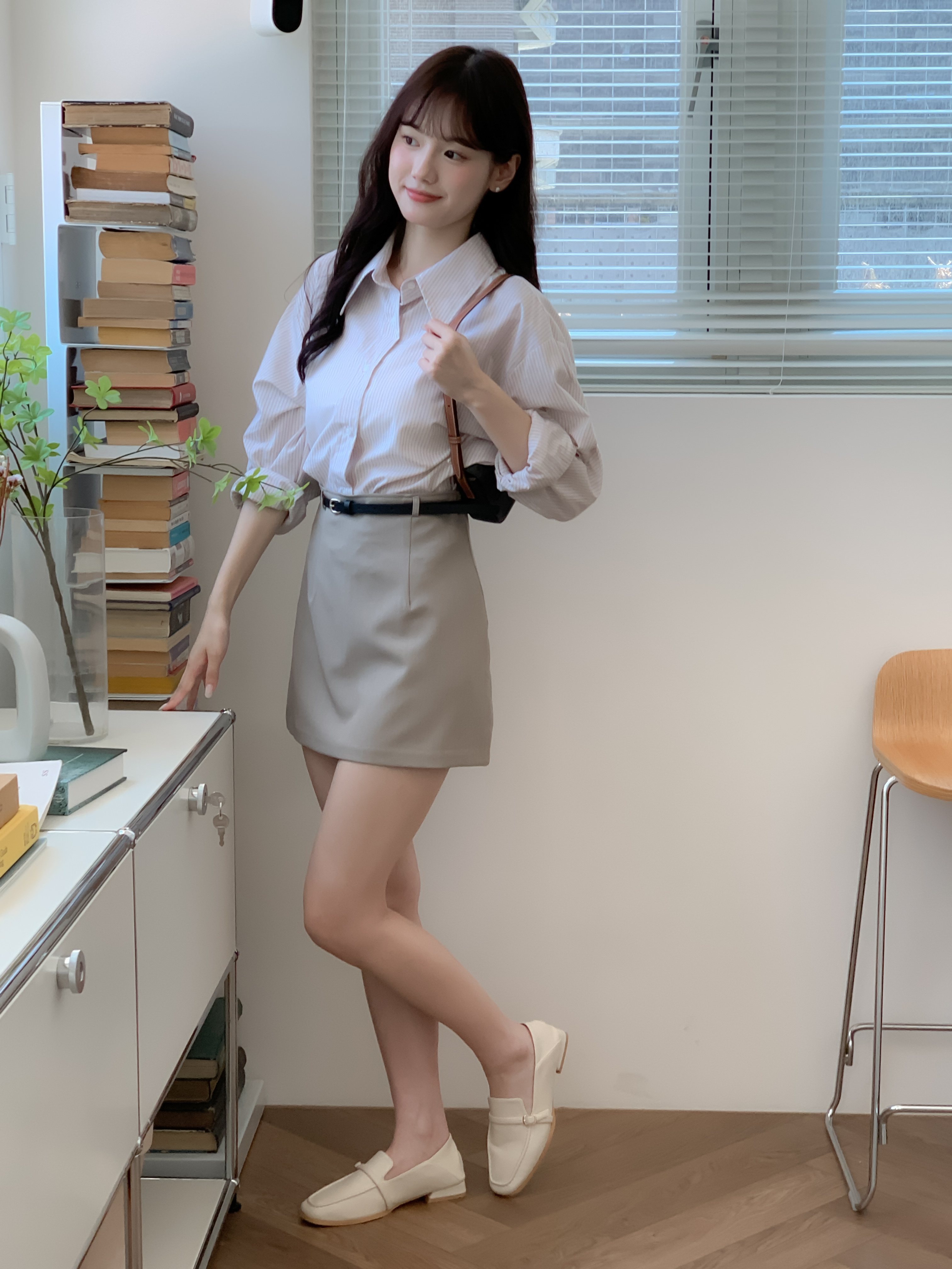 🚀當日出貨 【🌸早春新品 】Venus 質感A字西裝短裙 ( 3 colors ) 附皮帶