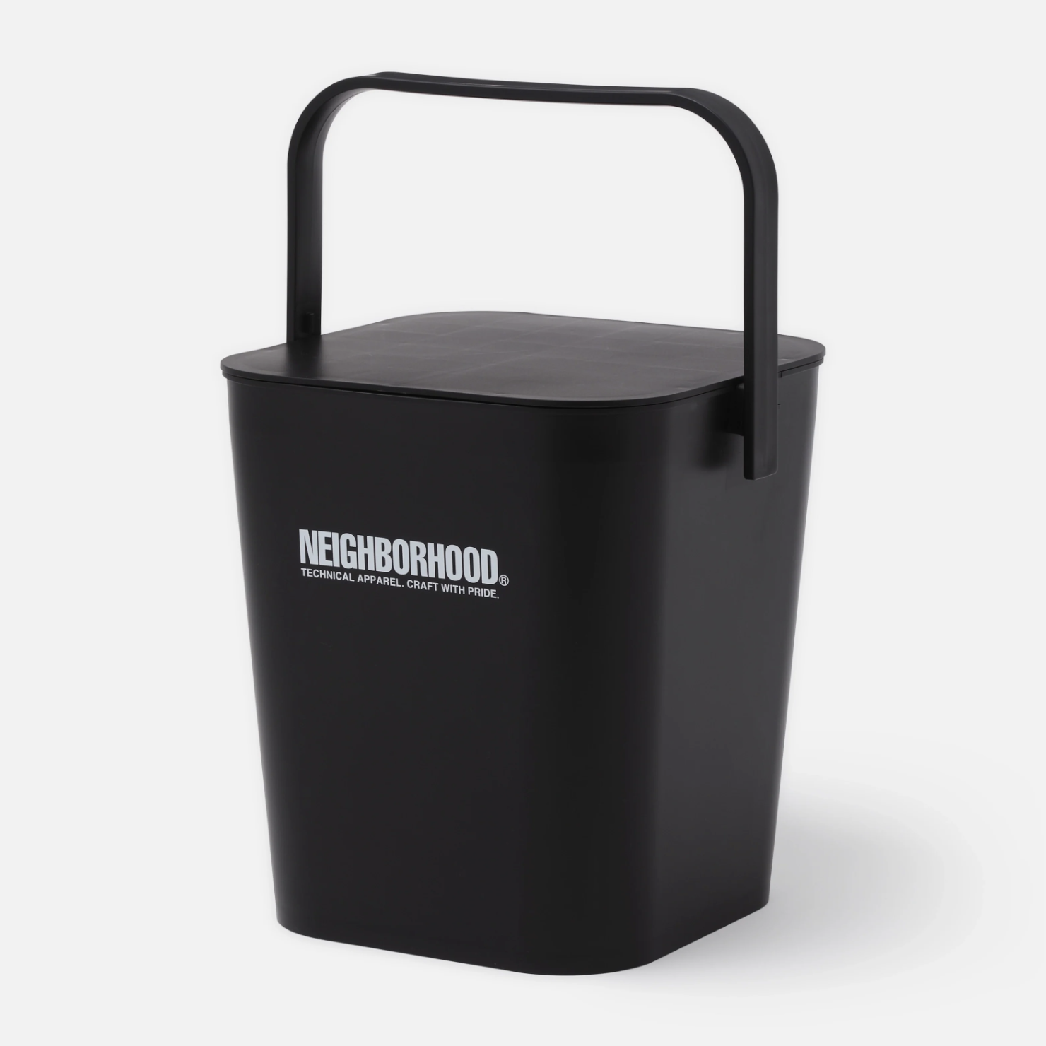 -(C7d)-NEIGHBORHOOD  LOGO BUCKET 附蓋子 收納桶 提籃 黑色-251YJNH-AC01