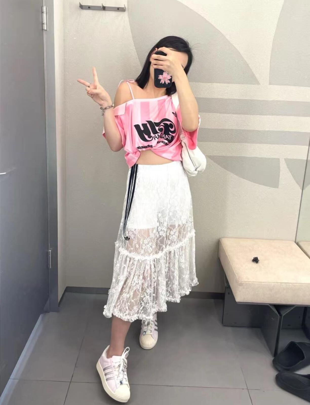 【ADIDAS ORIGINALS】★3STRIPES LACE SKIRT★正規品★ adidas Originals Lace Skirt - Black | Free Shipping with