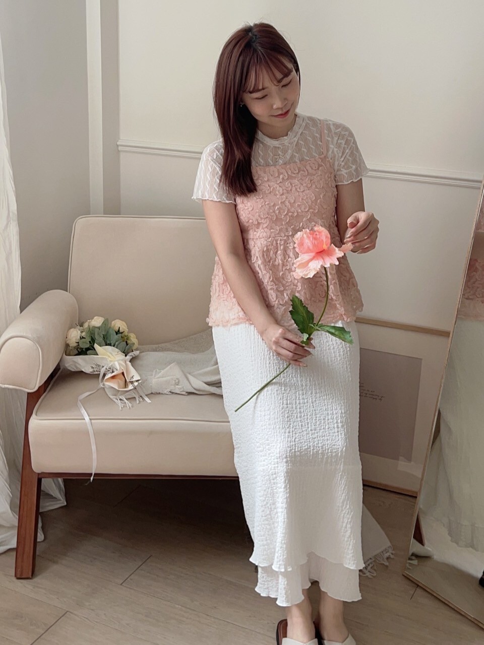 泡泡棉雙層半身裙 小隻女友善 2colors