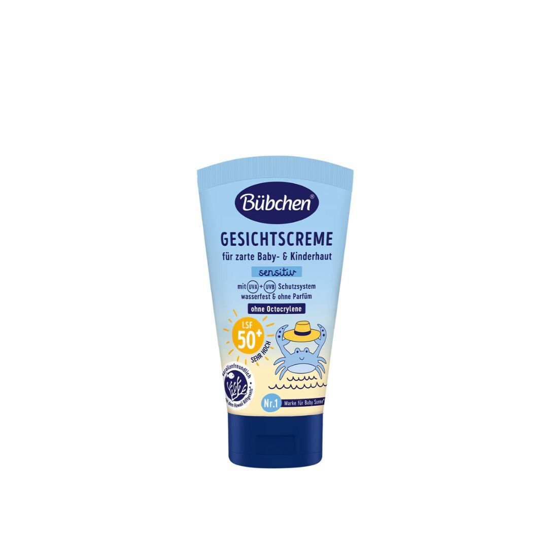 Bübchen 嬰幼兒無香料防水防曬面霜 SPF 50+  50ml - 6個月以上嬰兒可使用