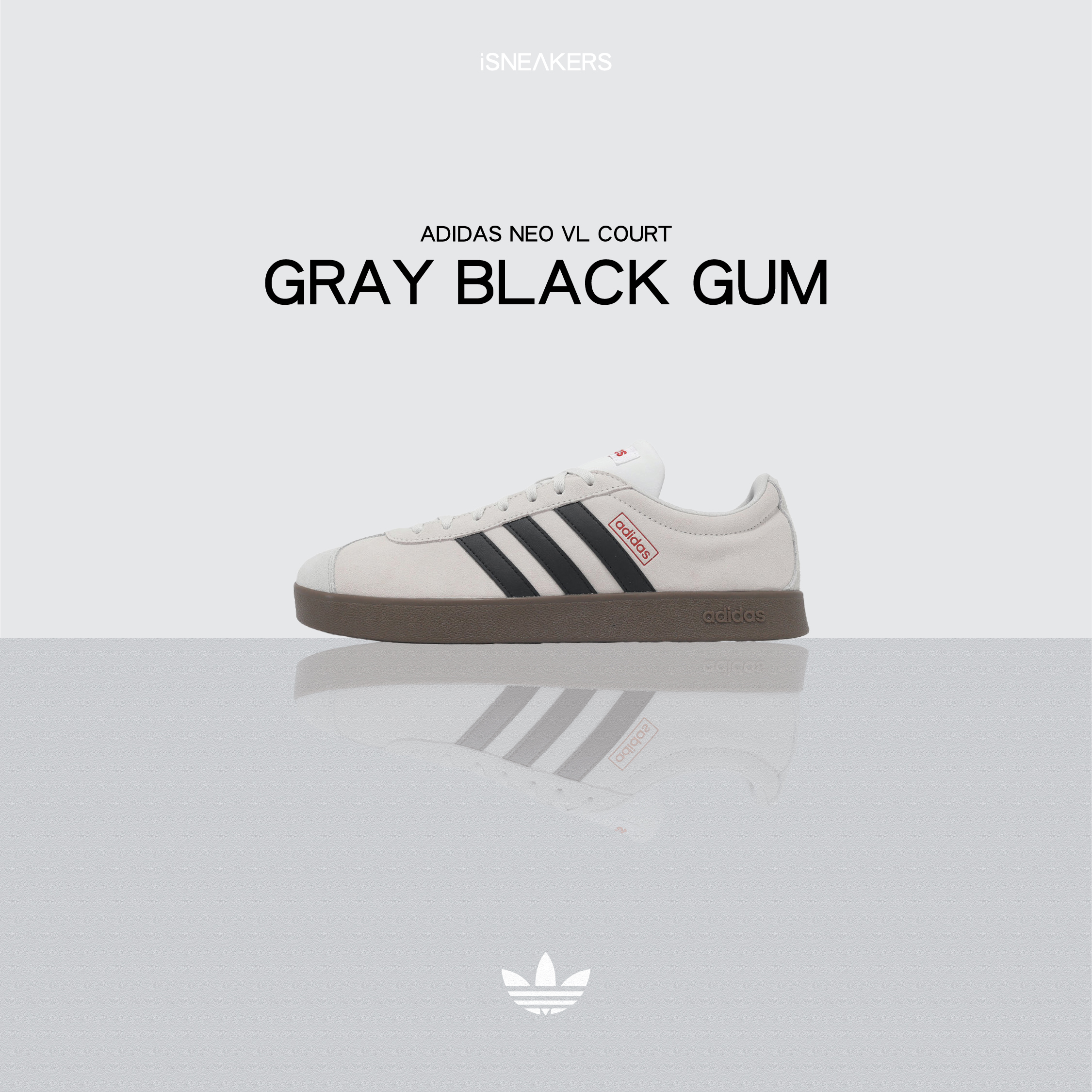 iSNEAKERS｜Adidas Neo VL Court "Gray Black Gum" 米灰紅標 JS3003