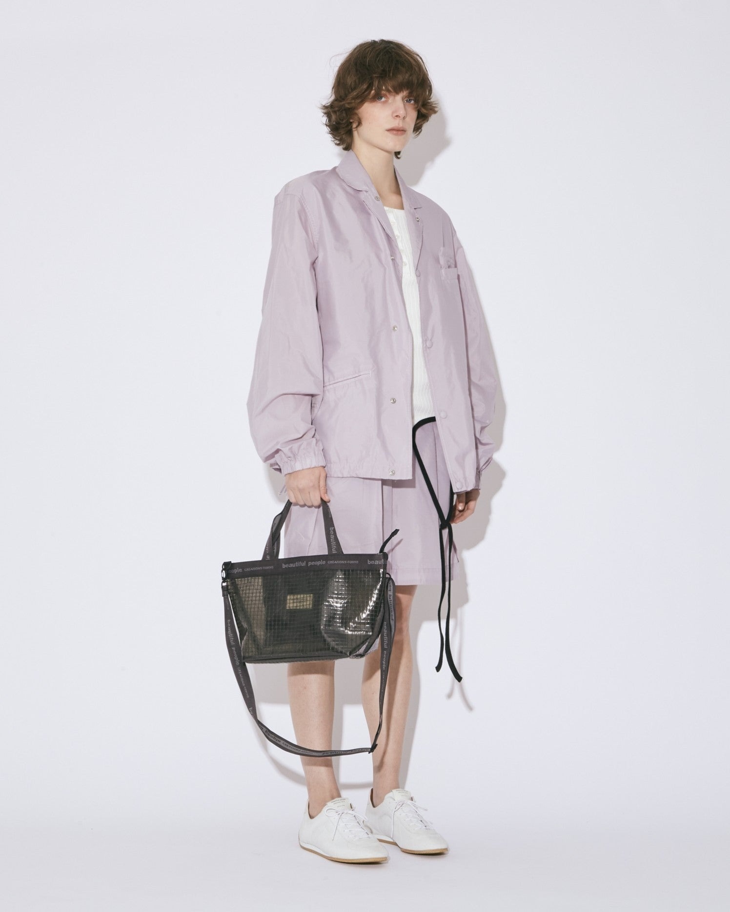 預購┃日本製 beautiful people plaid vinyl logo tape bag