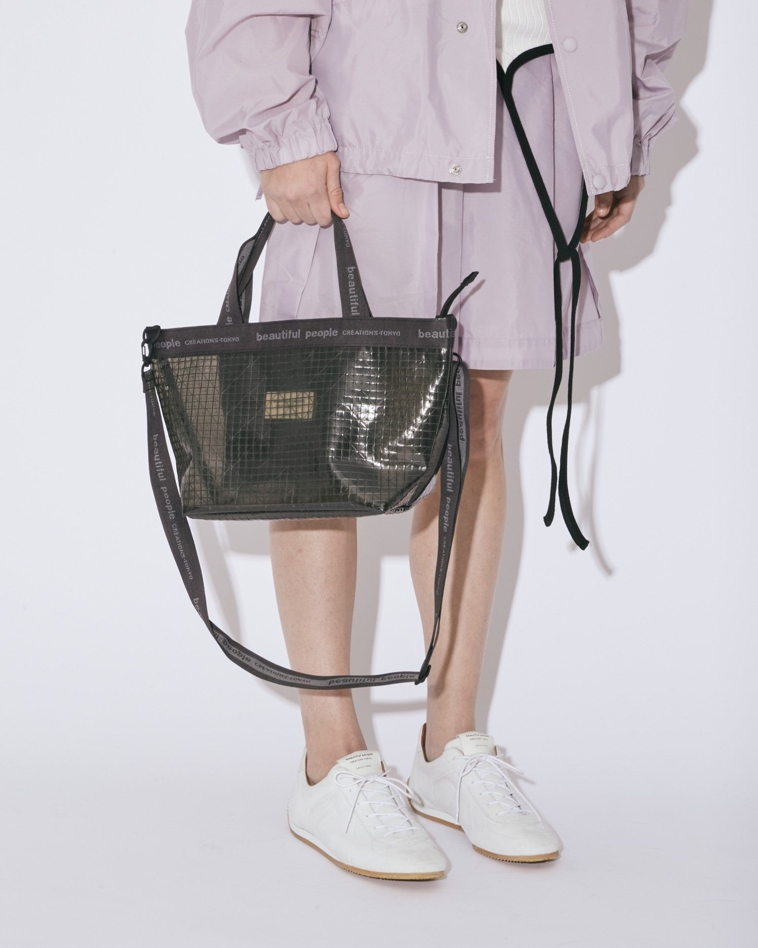 預購┃日本製 beautiful people plaid vinyl logo tape bag