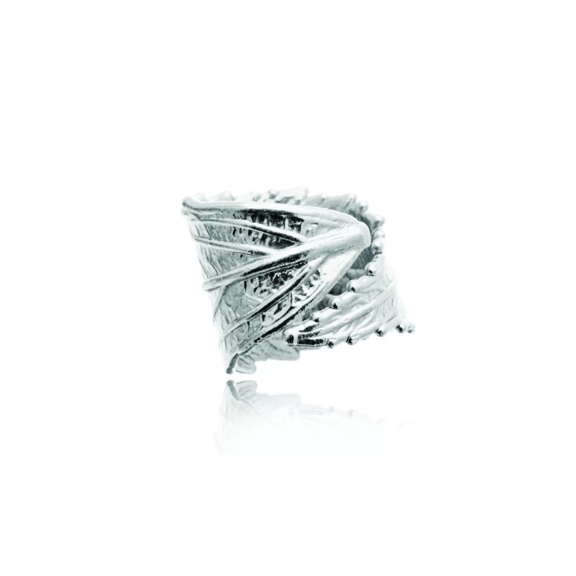 1TA0524-032 THALLO Simplicity Ring Statement with Wide Base Sterling Silver #S045a (A-LX-E)