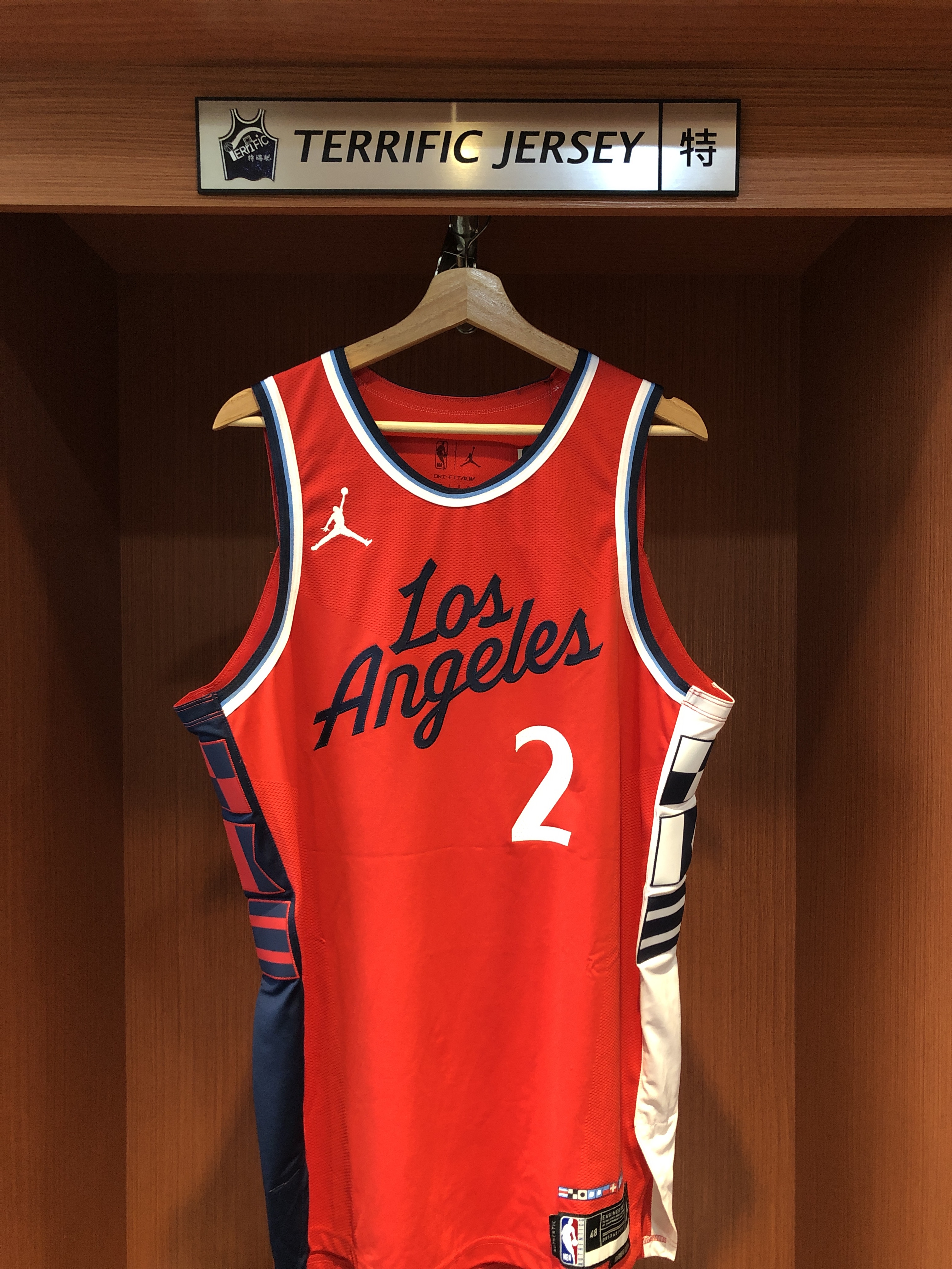 特瑞肥= Kawhi Leonard 洛杉磯快艇紅Statement Jordan Au 球員版電繡