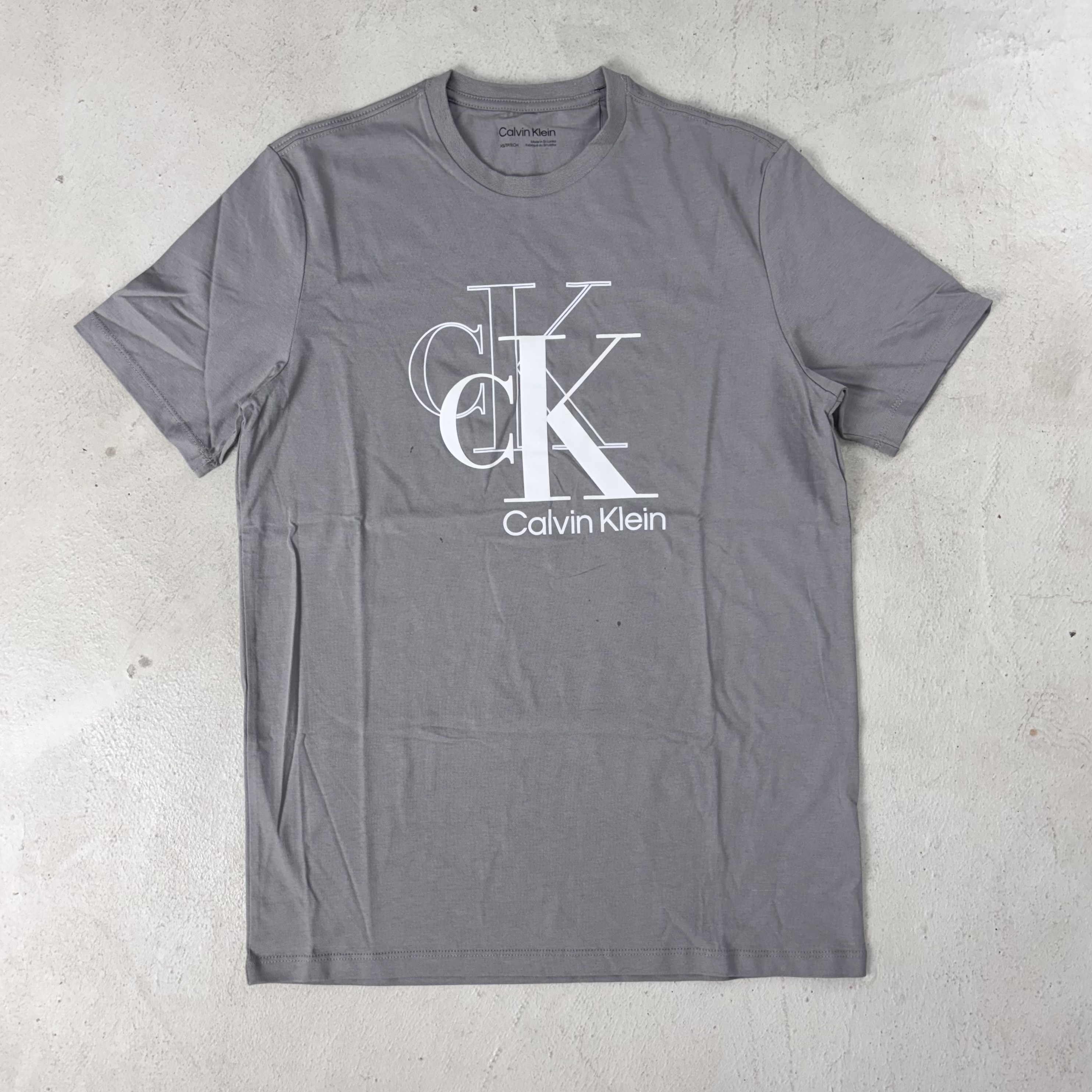 Calvin Klein 雙LOGO短袖 (灰)