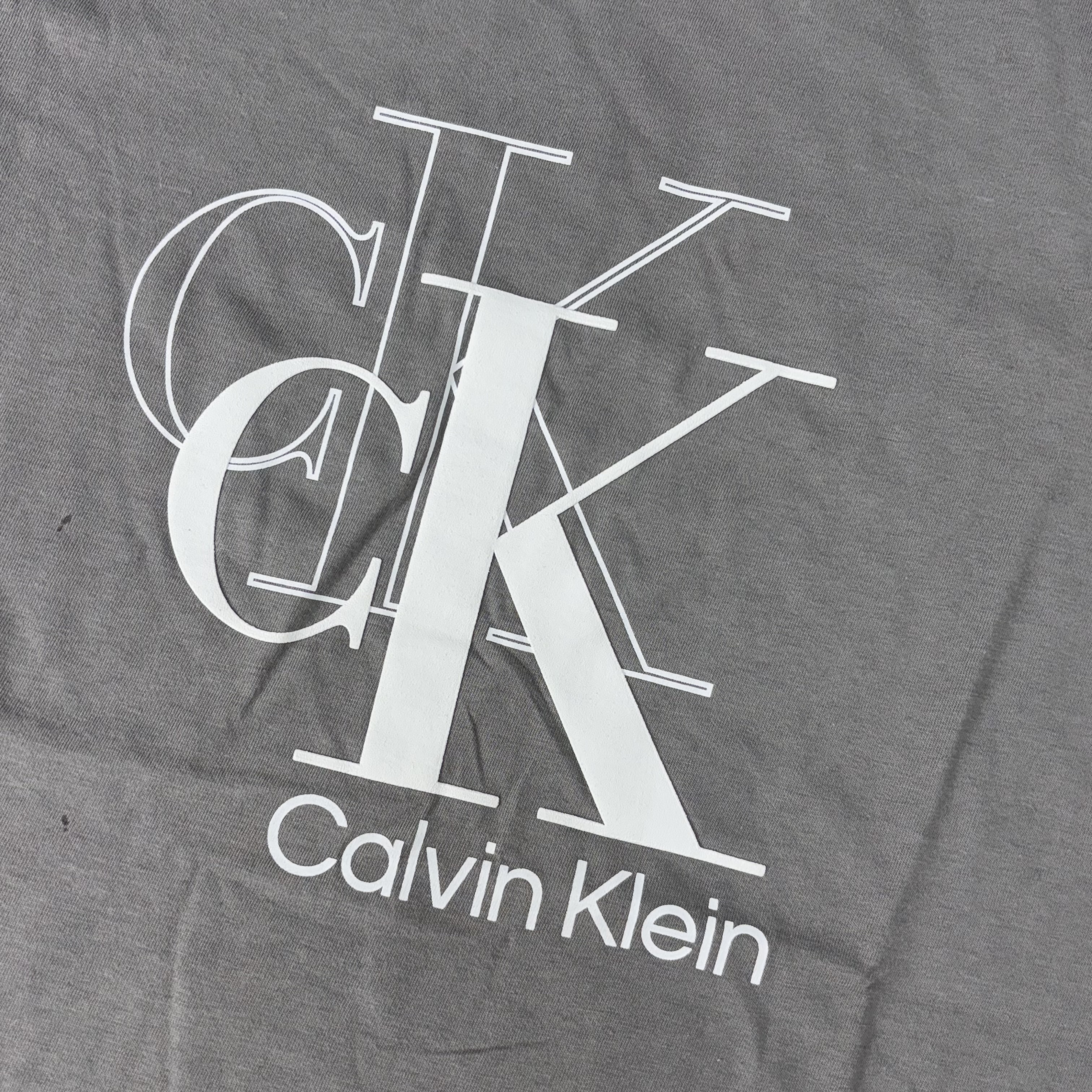 Calvin Klein 雙LOGO短袖 (灰)