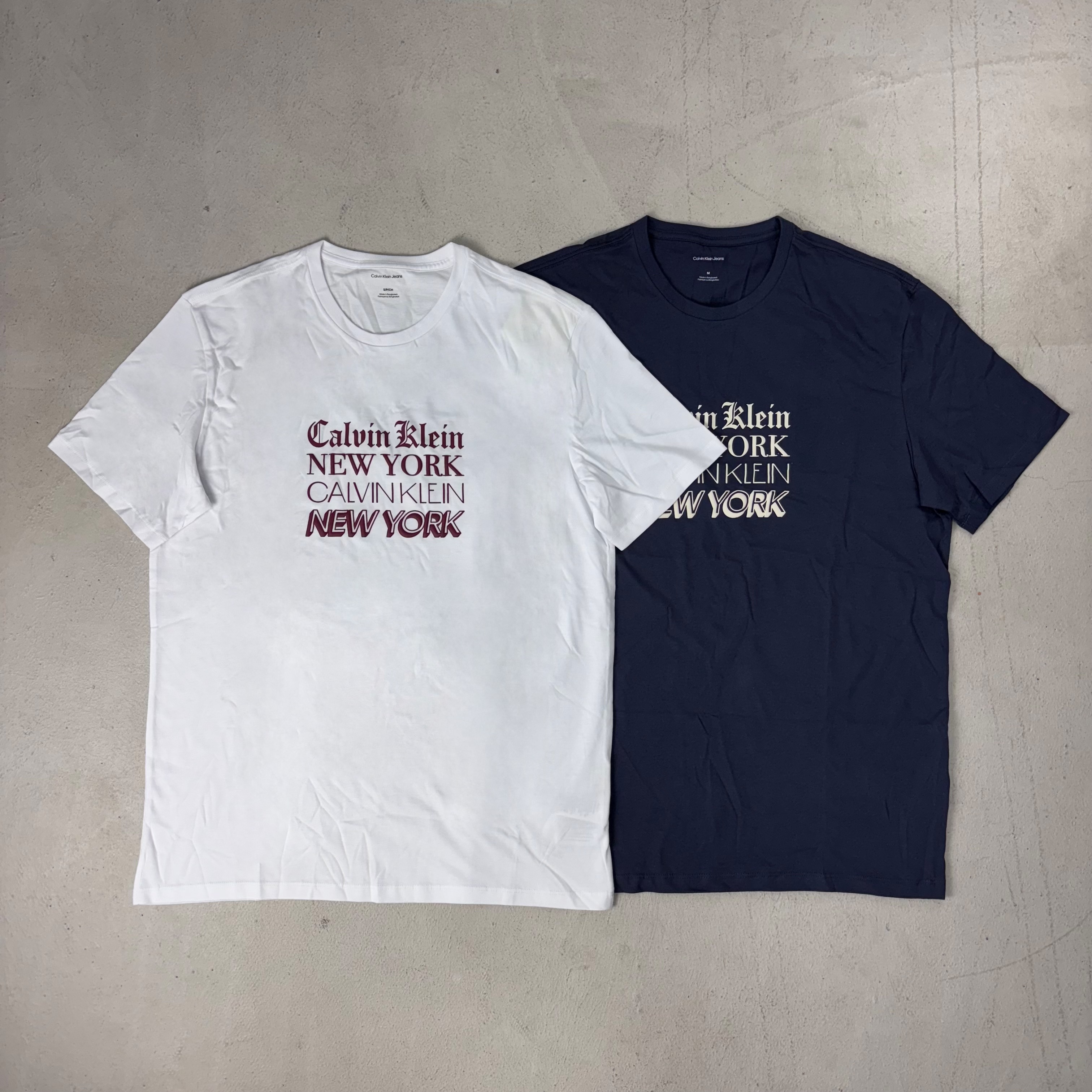 Calvin Klein 排列LOGO短袖 白/藍