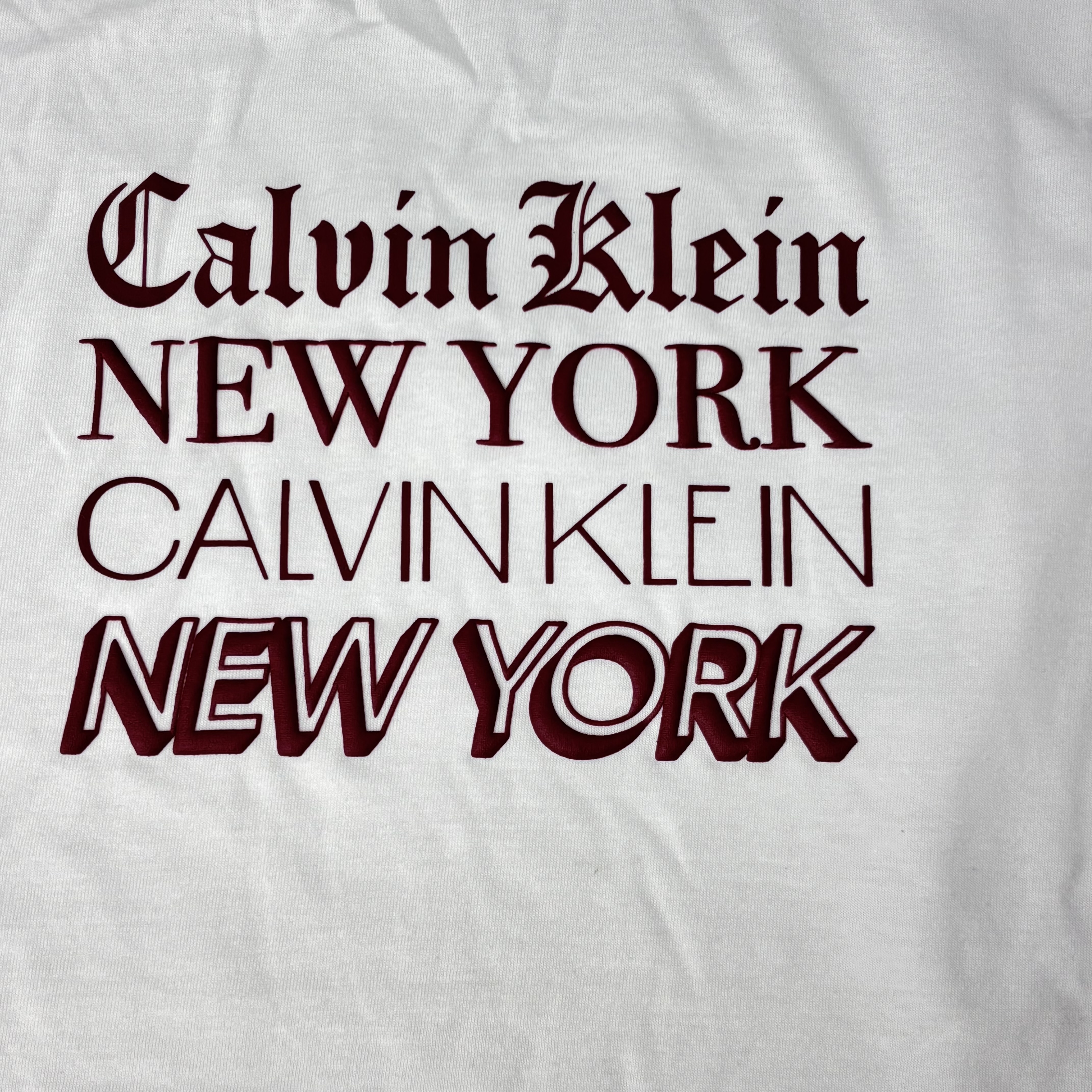 Calvin Klein 排列LOGO短袖 白/藍