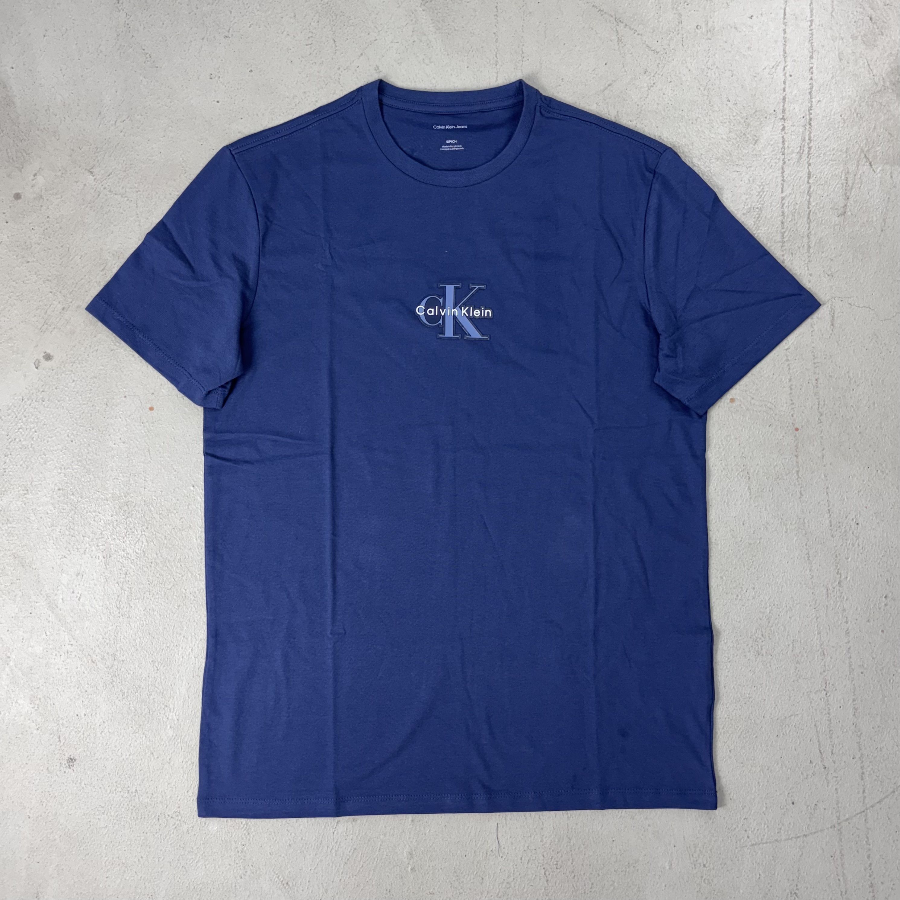 Calvin Klein Jeans 軟標LOGO短袖 (藍)