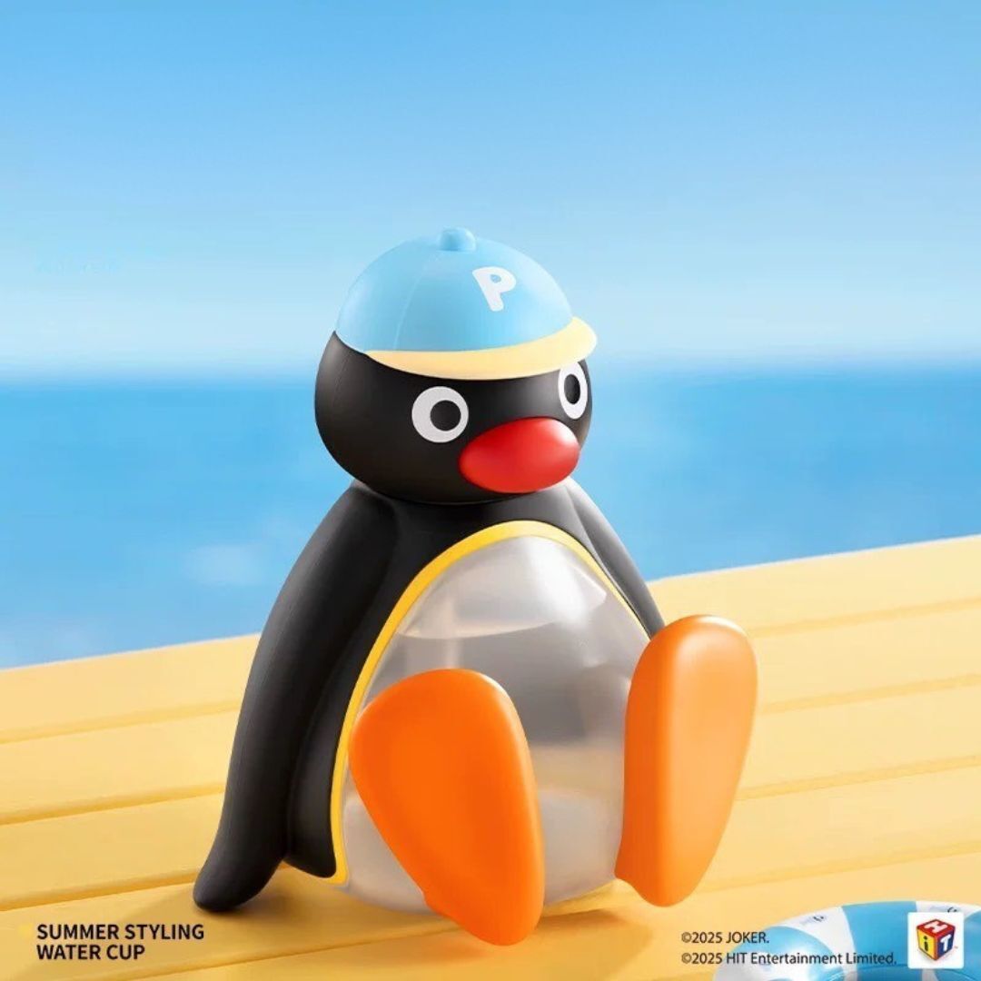 PINGU 企鵝家族 夏日造型水杯 公仔