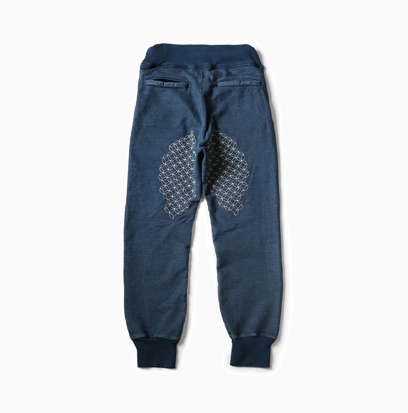 KAPITAL INDIGO FLEECE SWEAT RIB PANTS (Wrapping Cloth Embroidery) - PRE ORDER ITEM (預訂中)