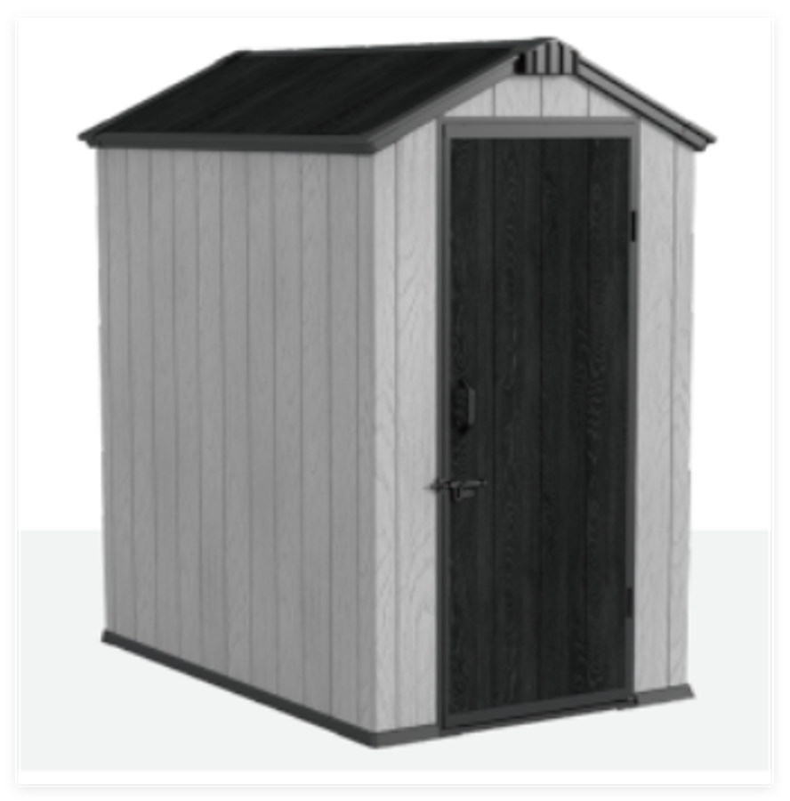 APEX ROOF RESIN STORAGE SHED 4X6’