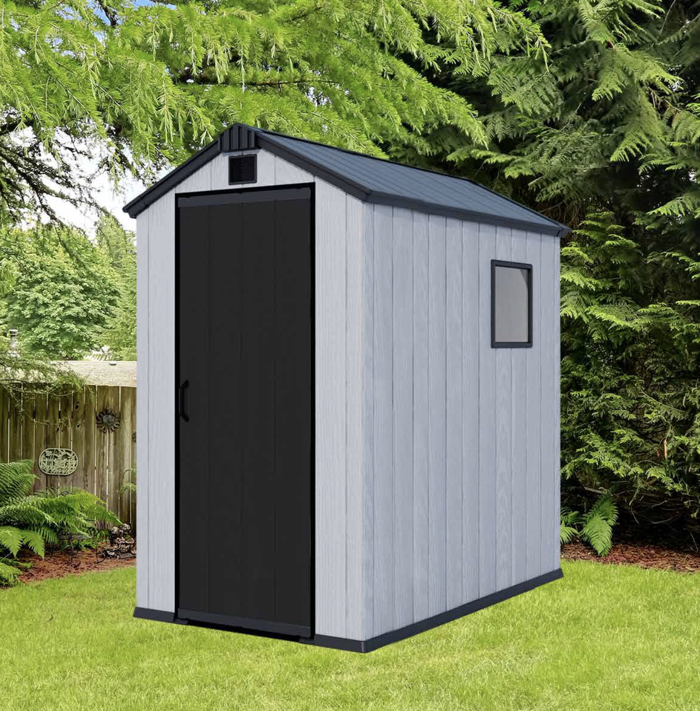 APEX ROOF RESIN STORAGE SHED 4X6’