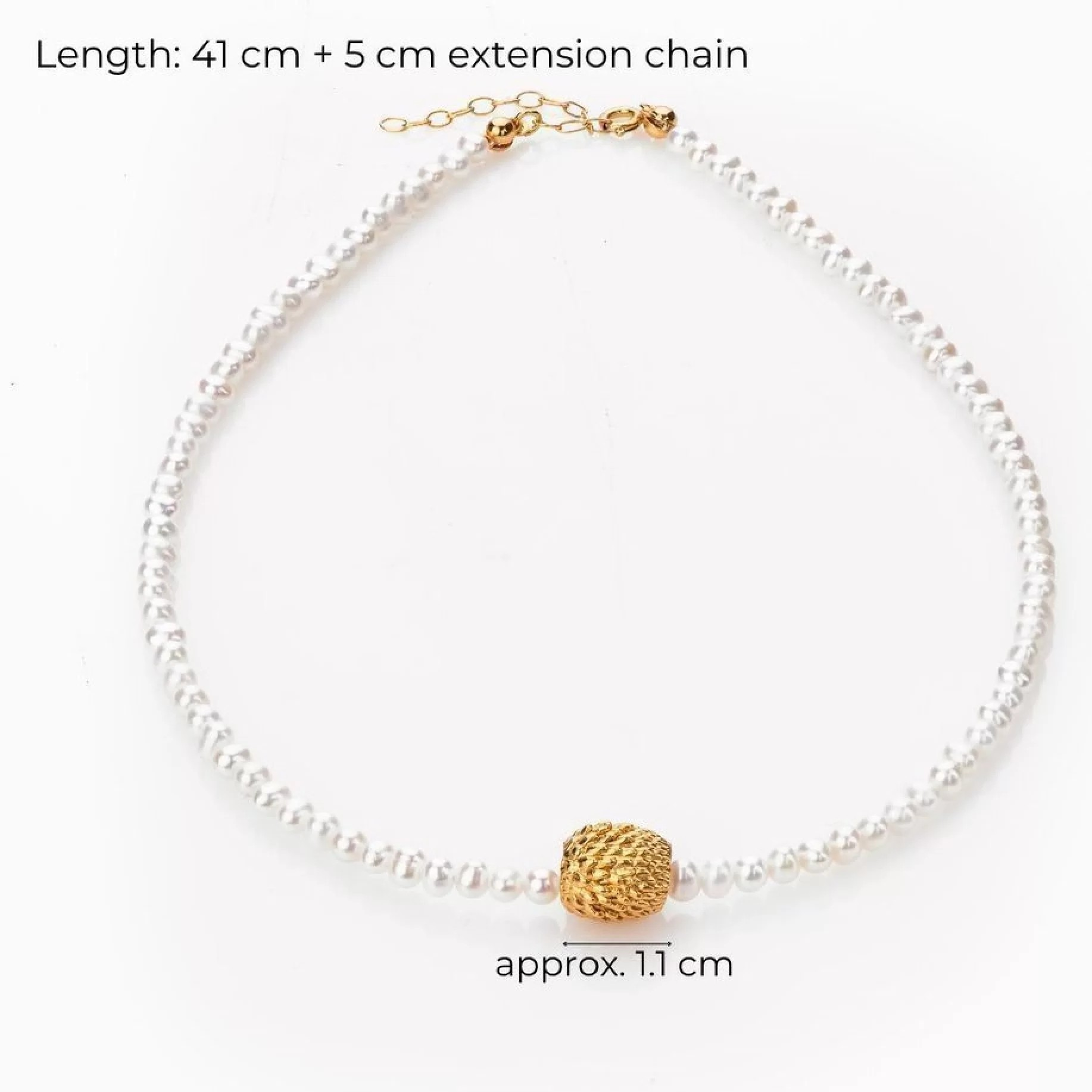 1TA0524-045 THALLO Lotida Holly tree Necklace Geometric 24K Gold Vermeil on Sterling Silver Pearl #s695b (A-SK-E)