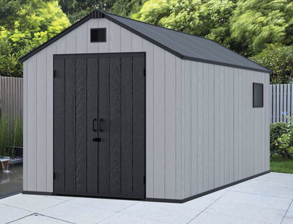 APEX ROOF RESIN STORAGE SHED 8X8’