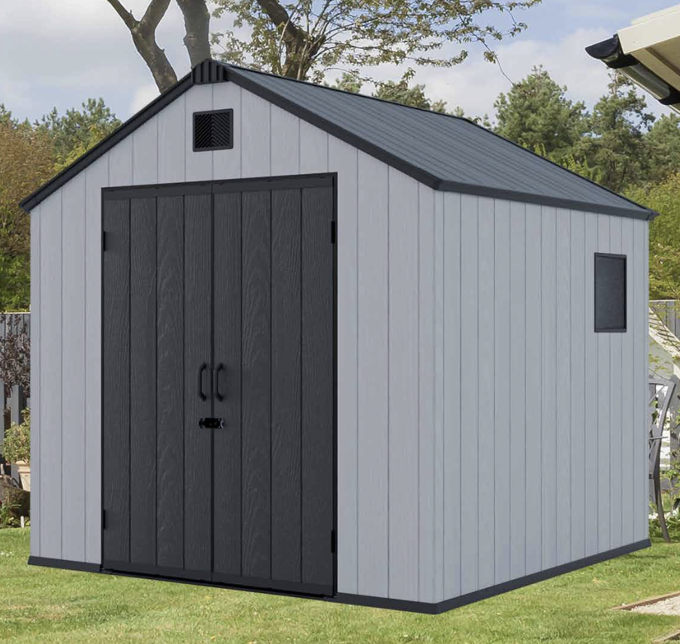 APEX ROOF RESIN STORAGE SHED 8X10’
