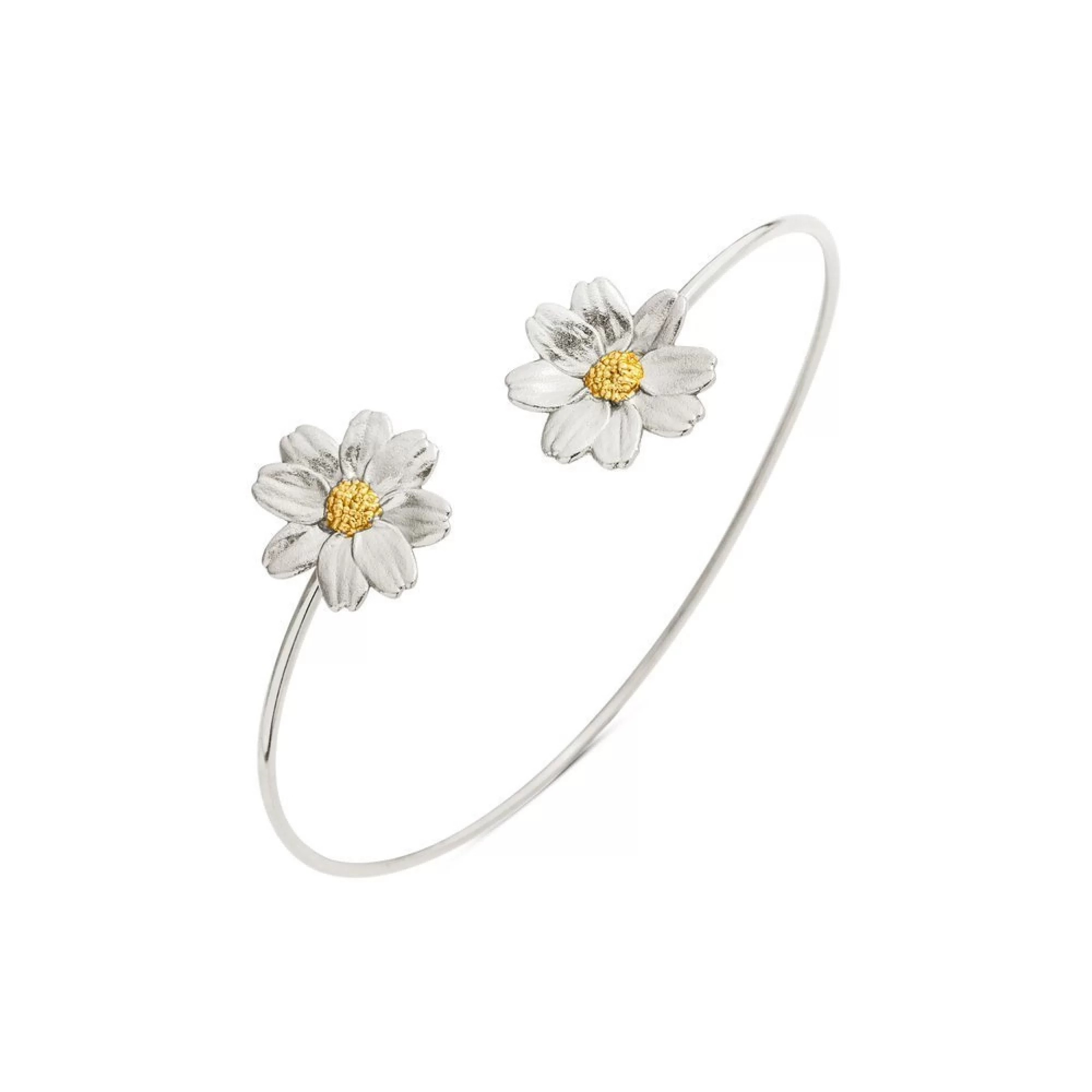 1TA0524-057 THALLO Polytimo Daisy Bracelet with Flexible Wire 24K Gold and Sterling Silver #s113b (A-SK-E)