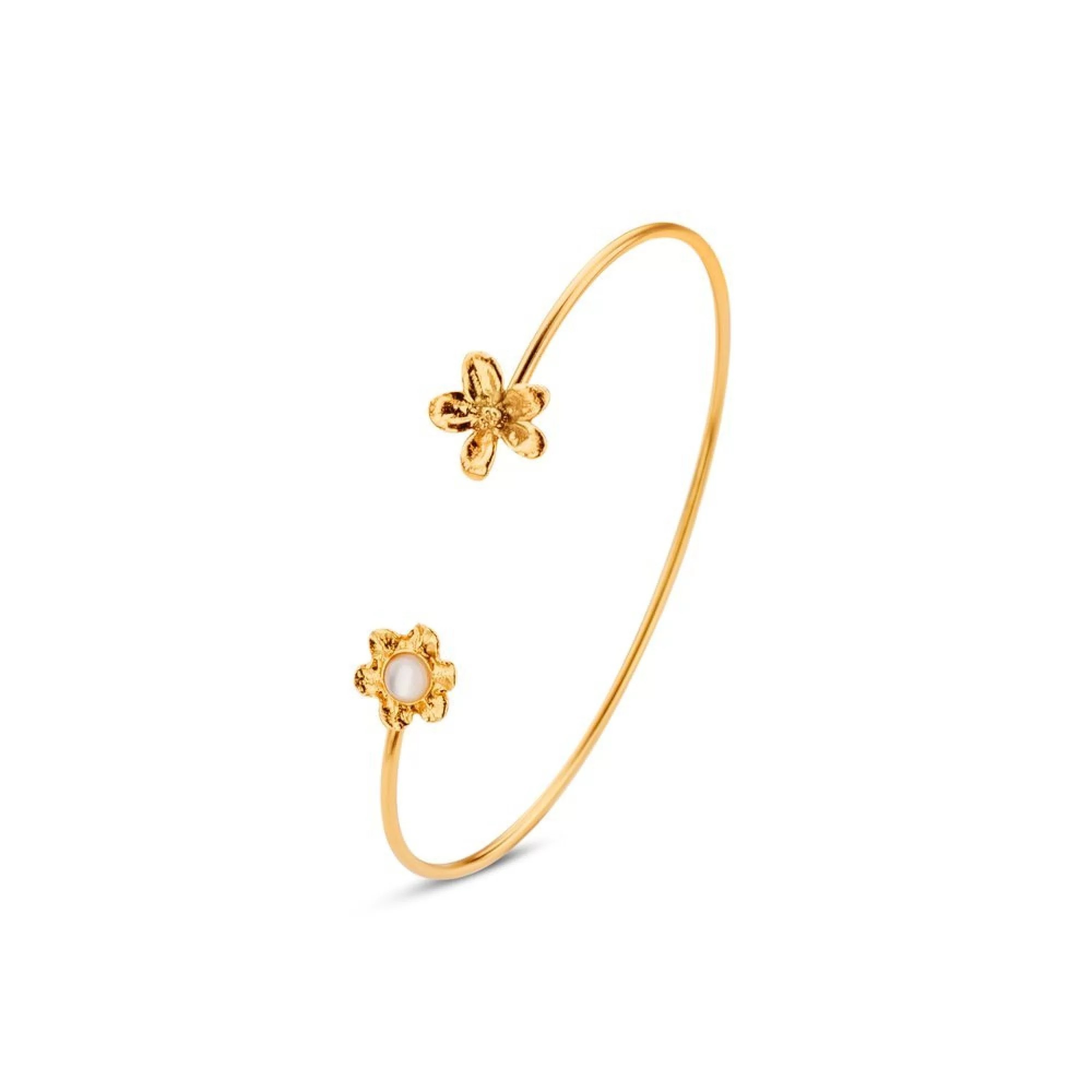 1TA0524-059 THALLO Nefeli Bracelet Mini with Flexible Wire 24K Gold Vermeil on Sterling Silver Mop #s232b (A-SK-E)