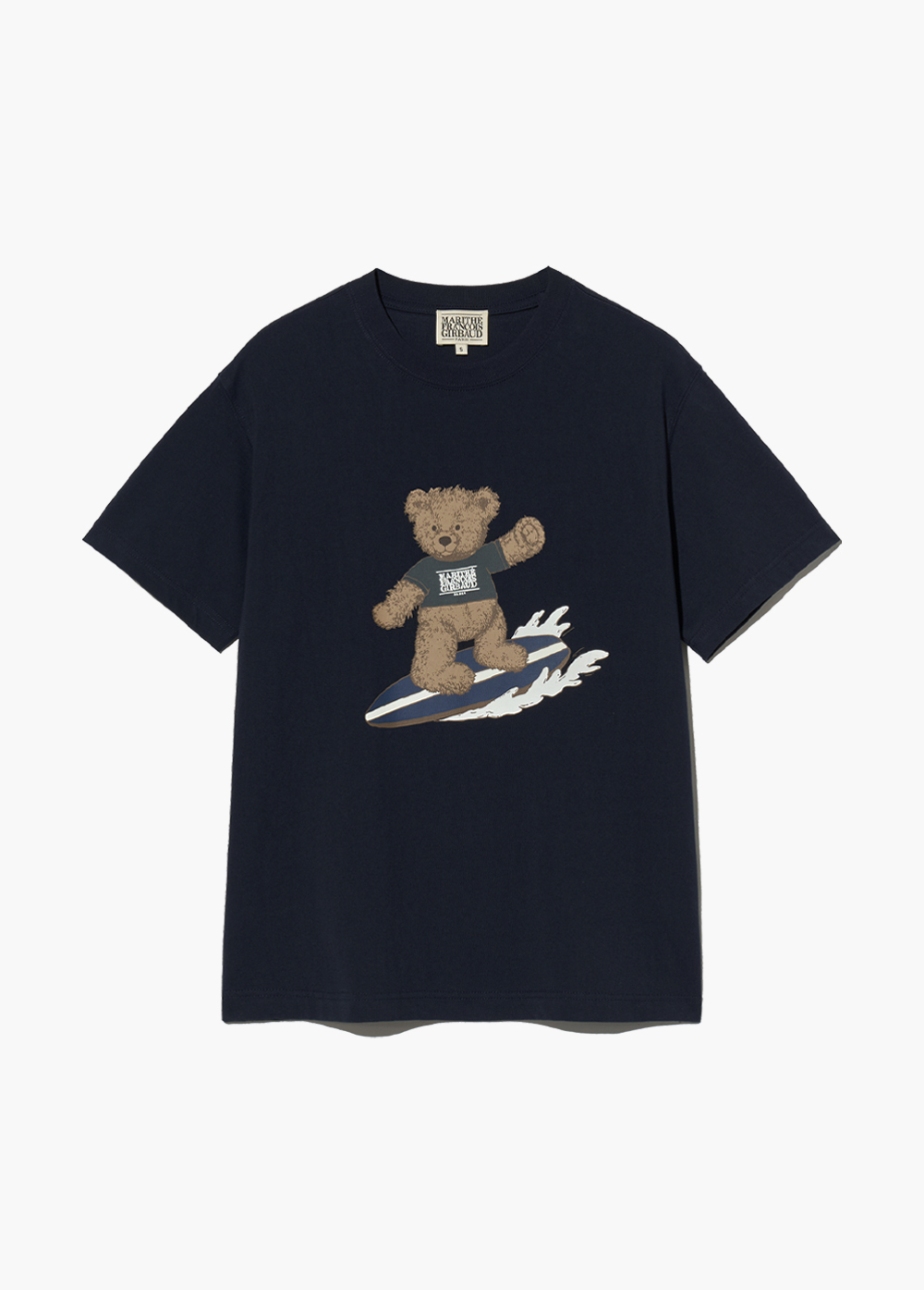 [MARITHE] ★韓国人気★SURFING DOODLE BEAR TEE SURFING DOODLE BEAR TEE light heather gray - MARITHÉ+