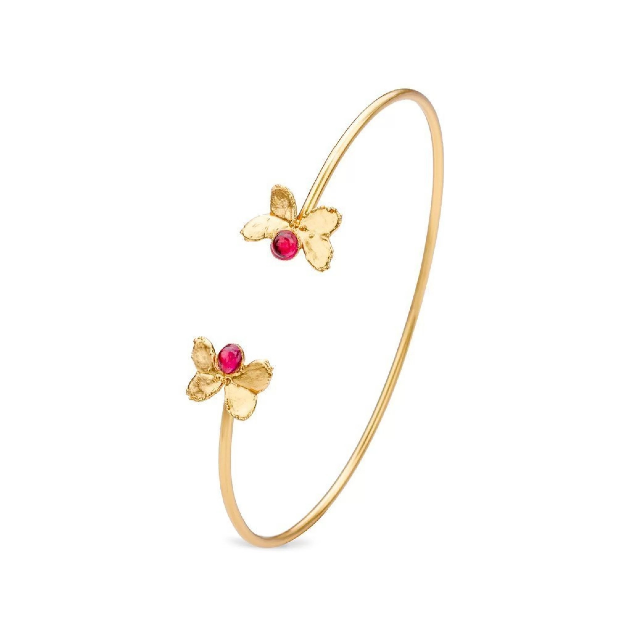 1TA0524-064 THALLO Pnoe Trefoil Bracelet Mini with Flexible Wire 24K Gold Vermeil on Sterling Silver #s388b (A-LX-E)
