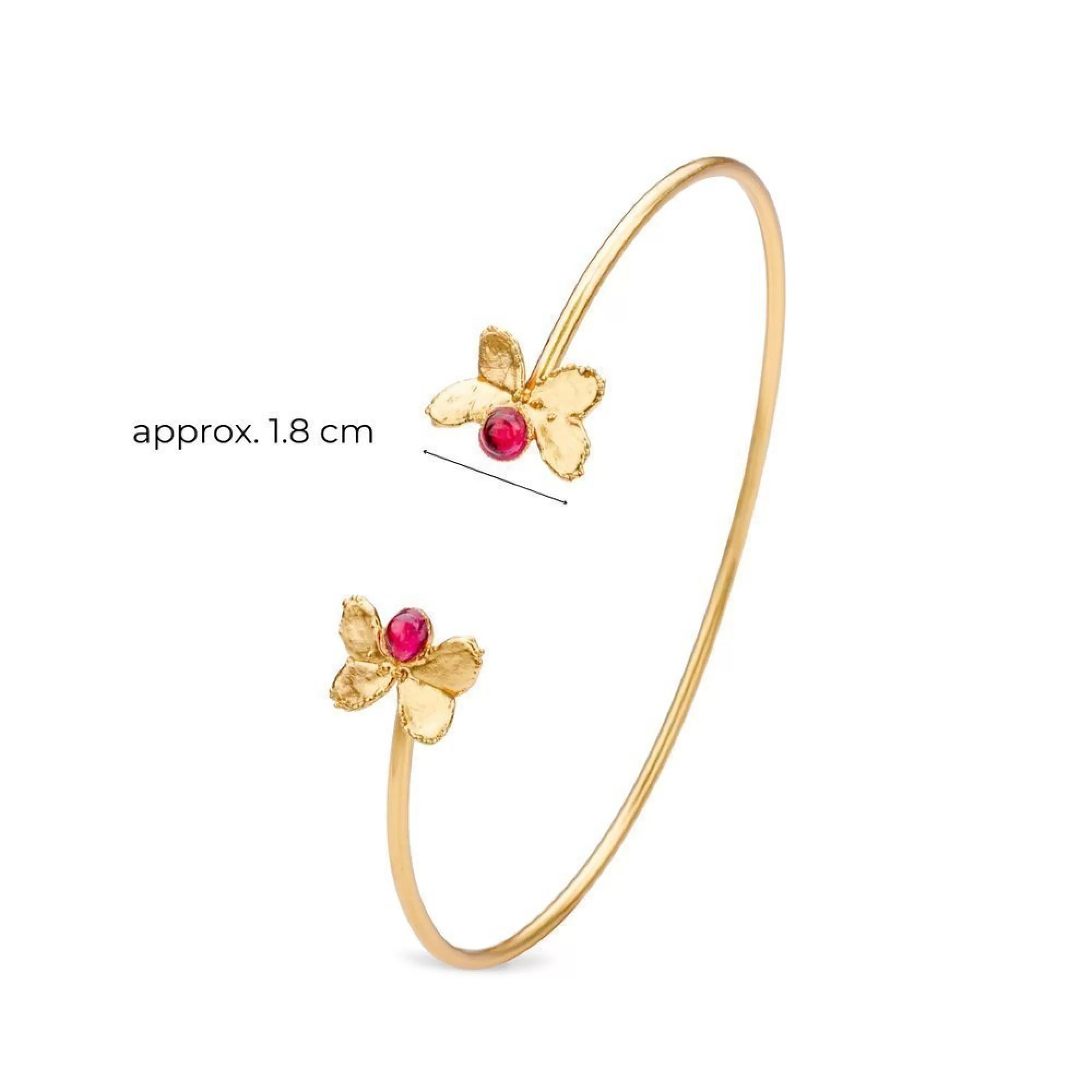 1TA0524-064 THALLO Pnoe Trefoil Bracelet Mini with Flexible Wire 24K Gold Vermeil on Sterling Silver #s388b (A-LX-E)