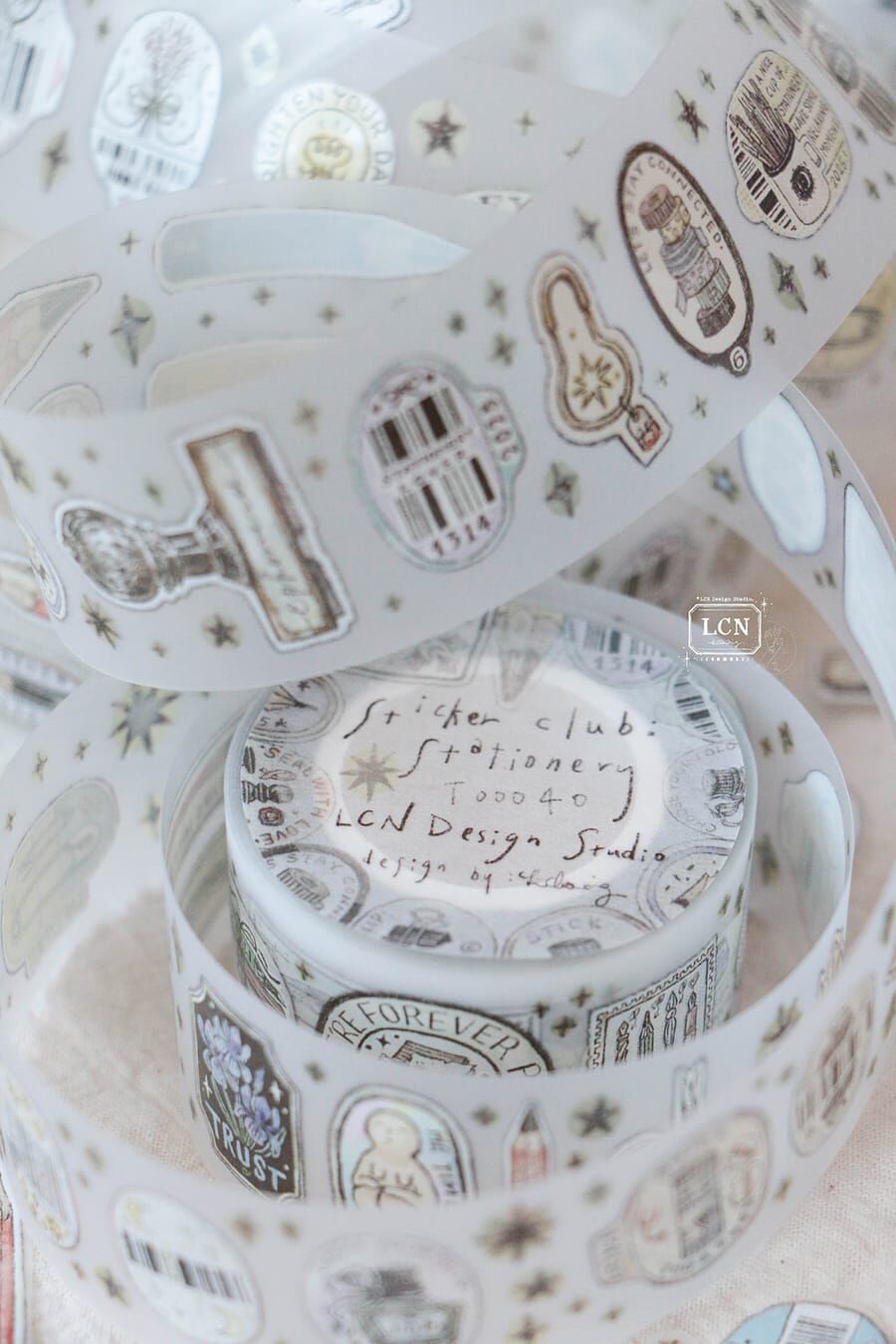 貼紙俱樂部-文具 PET膠帶 UV印刷亮面｜吉LCN