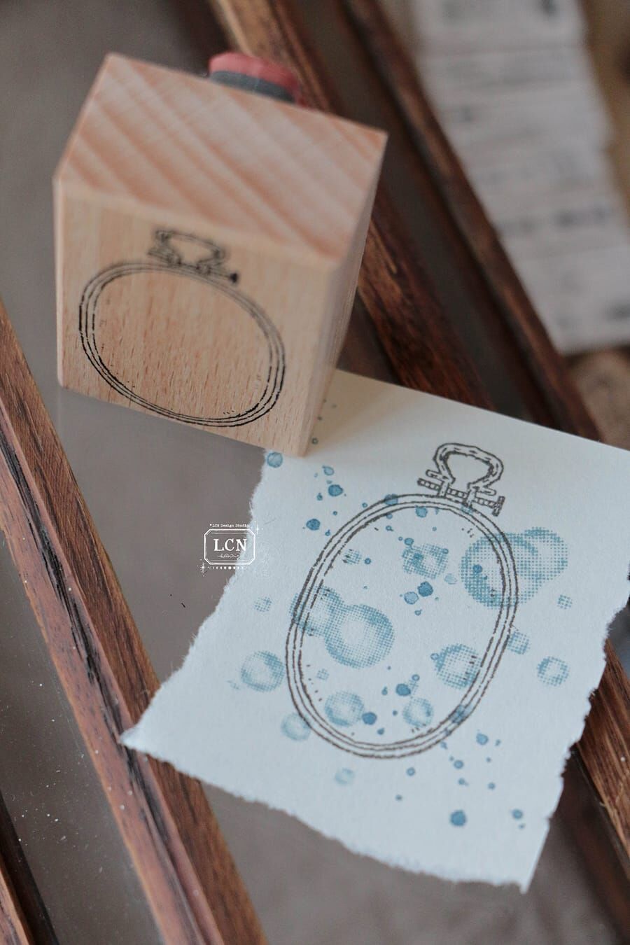 繡框 櫸木印章｜｜吉LCN