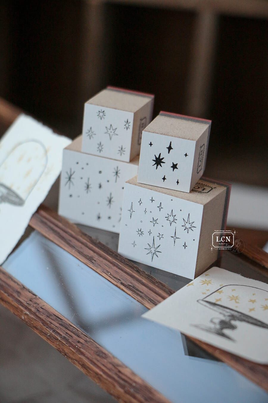 手繪星星 櫸木印章 2入組 L / S｜｜吉LCN