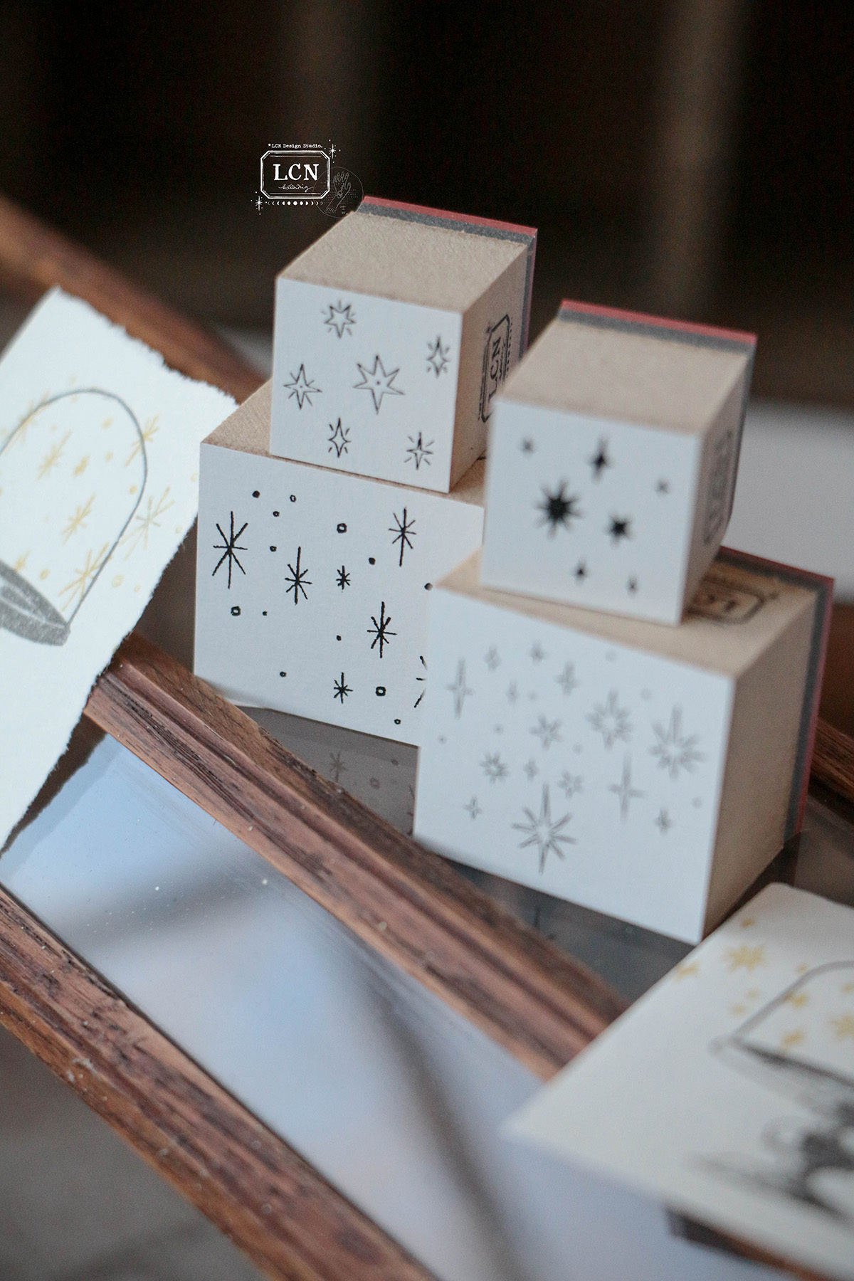 手繪星星 櫸木印章 2入組 L / S｜｜吉LCN